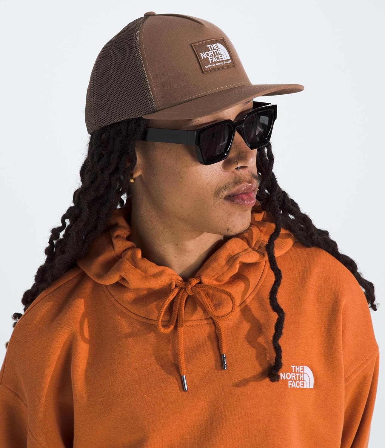 image:imageTHE NORTH FACE Keep It Patched Trucker Deep Fit Snapback Hat for Men amp Women With Breathable Mesh PanelsLatteSmokey Brown