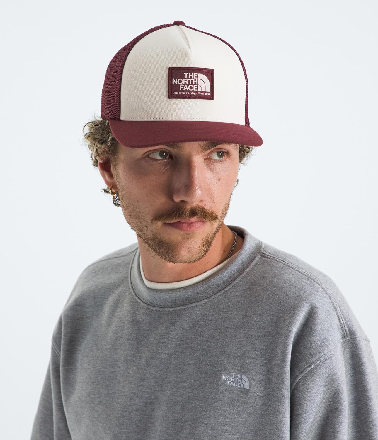 image:imageTHE NORTH FACE Keep It Patched Trucker Deep Fit Snapback Hat for Men amp Women With Breathable Mesh PanelsSumacWhite Dune
