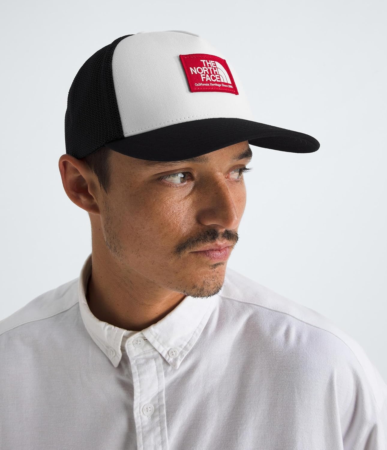 image:imageTHE NORTH FACE Keep It Patched Trucker Deep Fit Snapback Hat for Men amp Women With Breathable Mesh PanelsTnf BlackHorizon RedTnf White
