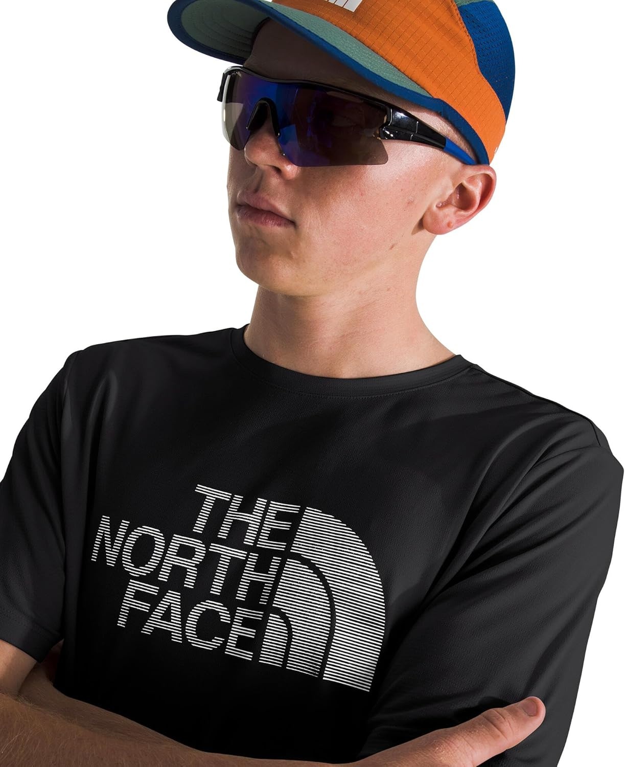 image:imageTHE NORTH FACE Mens 247 Shortsleeve Easy Tee Lightweight Shirt With Flashdry Technology Forward Set Side SeamsTnf Black