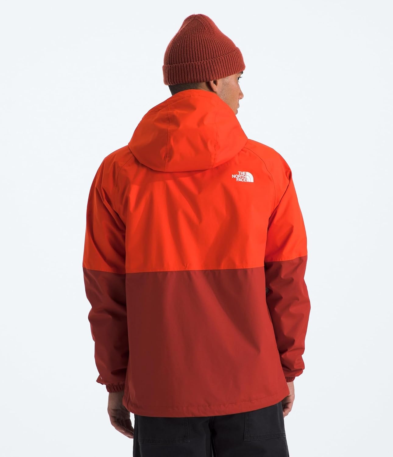 image:imageTHE NORTH FACE Mens Antora Rain Hoodie Windproof amp Waterproof With Adjustable Hood Drawcord HemLava RedIron Clay