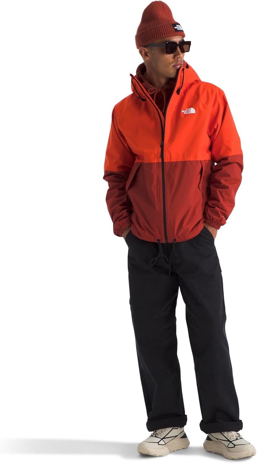 image:imageTHE NORTH FACE Mens Antora Rain Hoodie Windproof amp Waterproof With Adjustable Hood Drawcord HemLava RedIron Clay