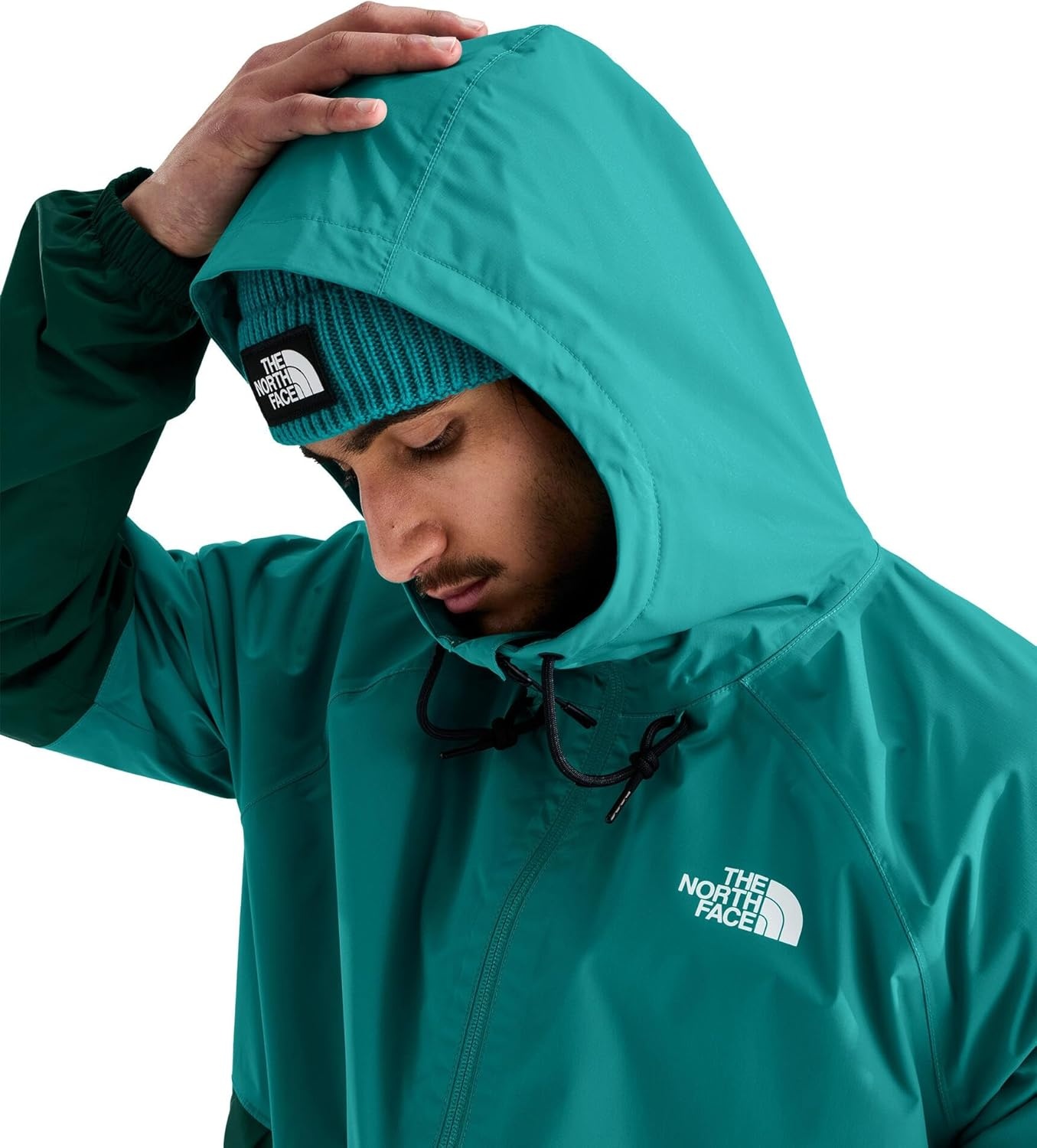 image:imageTHE NORTH FACE Mens Antora Rain Hoodie Windproof amp Waterproof With Adjustable Hood Drawcord HemRestorative TealPacific Teal
