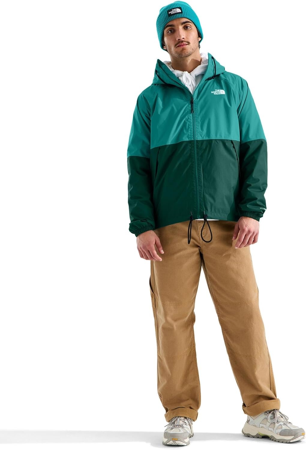 image:imageTHE NORTH FACE Mens Antora Rain Hoodie Windproof amp Waterproof With Adjustable Hood Drawcord HemRestorative TealPacific Teal