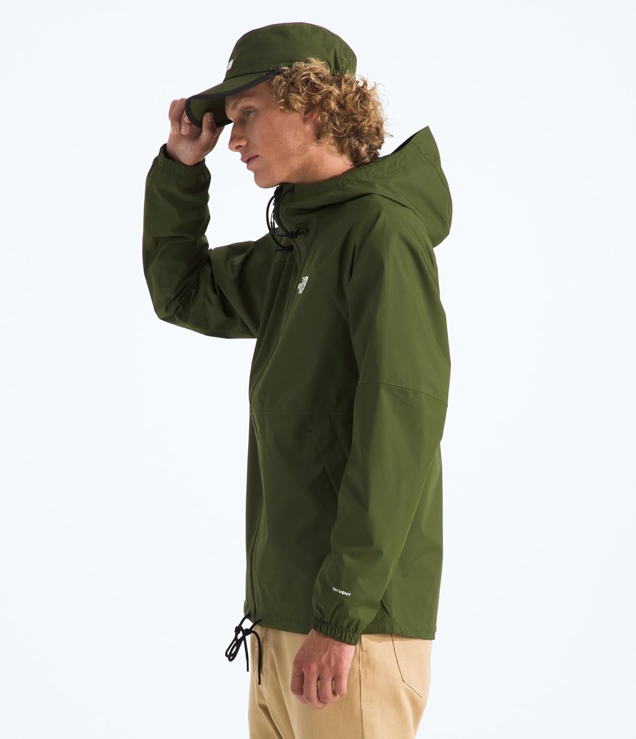 image:imageTHE NORTH FACE Mens Antora Rain Hoodie Windproof amp Waterproof With Adjustable Hood Drawcord HemWoodland Green