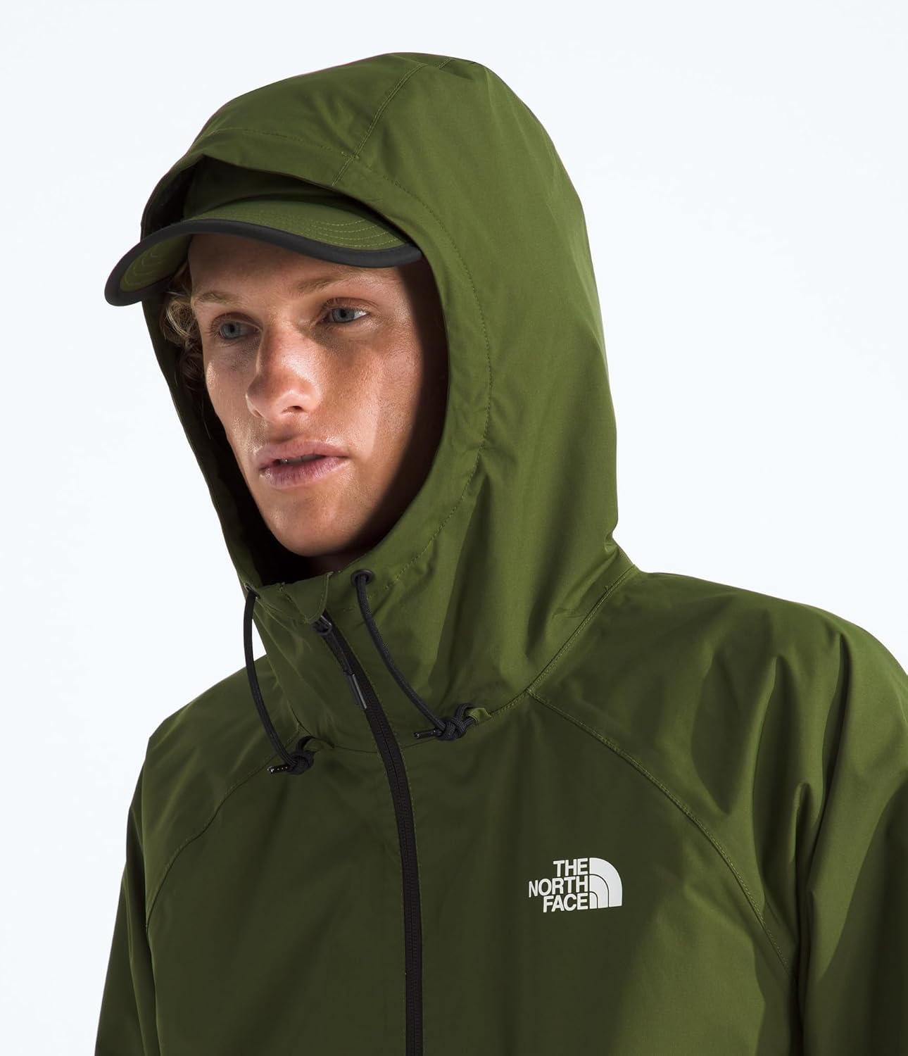 image:imageTHE NORTH FACE Mens Antora Rain Hoodie Windproof amp Waterproof With Adjustable Hood Drawcord HemWoodland Green