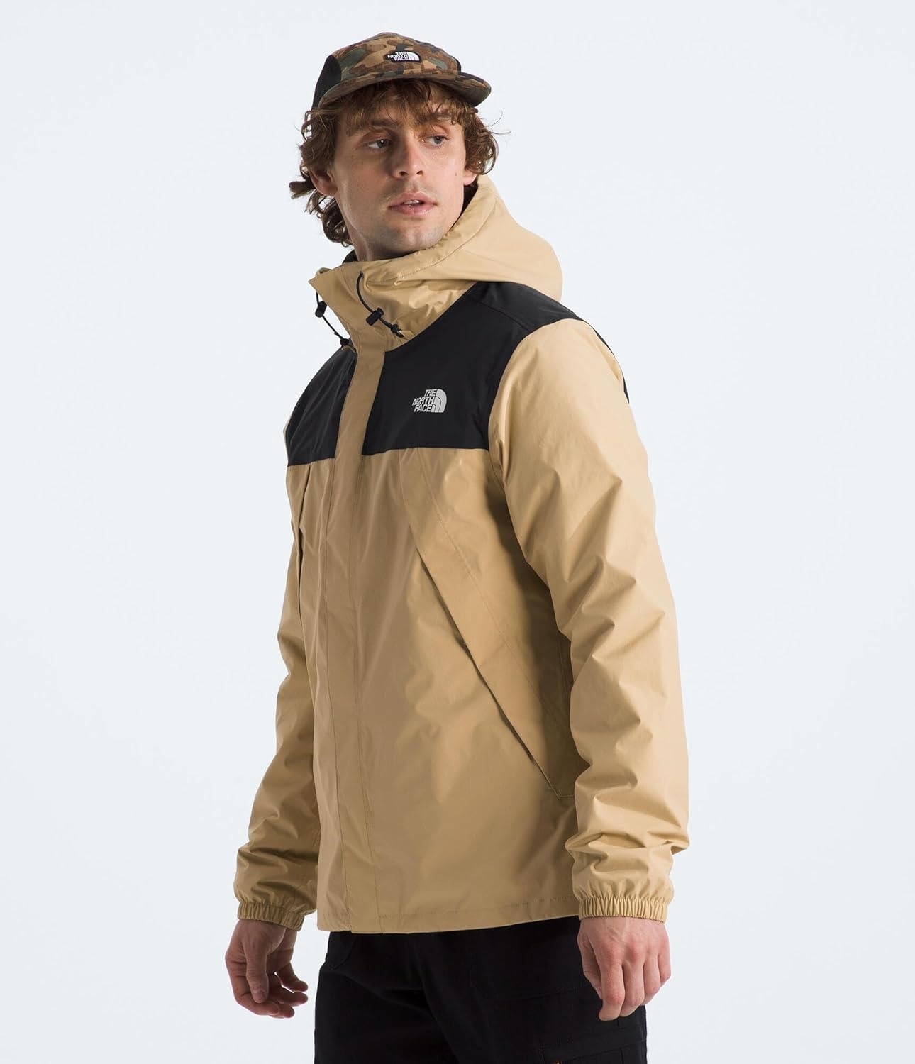 image:imageTHE NORTH FACE Mens Antora Triclimate Jacket Waterproof Shell Warm Inner Fleece Layer Adjustable 3 Piece HoodKhaki StoneTnf Black