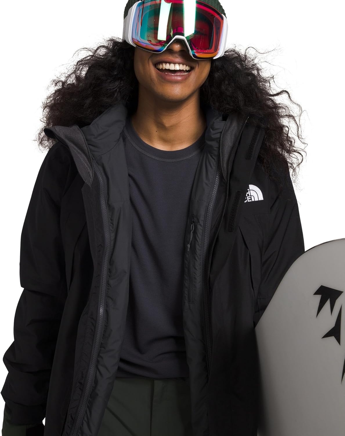 image:imageTHE NORTH FACE Mens Clement Triclimate Jacket Heatseeker Insulation amp Water Repellent Finish Helmet Compatible HoodTnf BlackAsphalt Greynpf
