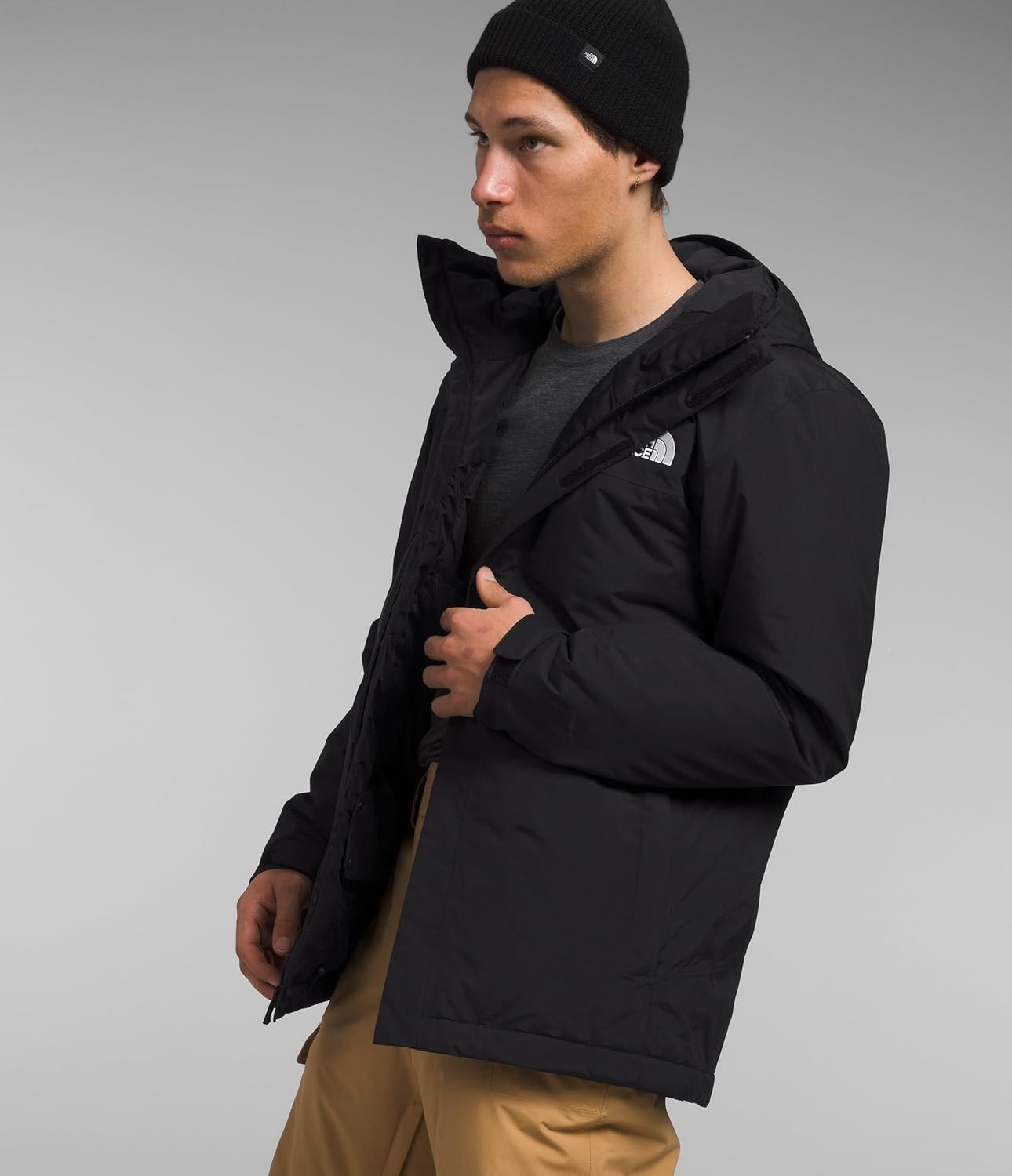 image:imageTHE NORTH FACE Mens Freedom Insulated Jacket Winter Coat With Water Repellent Finish Helmet Compatible Hood amp Zip PocketsTnf Black