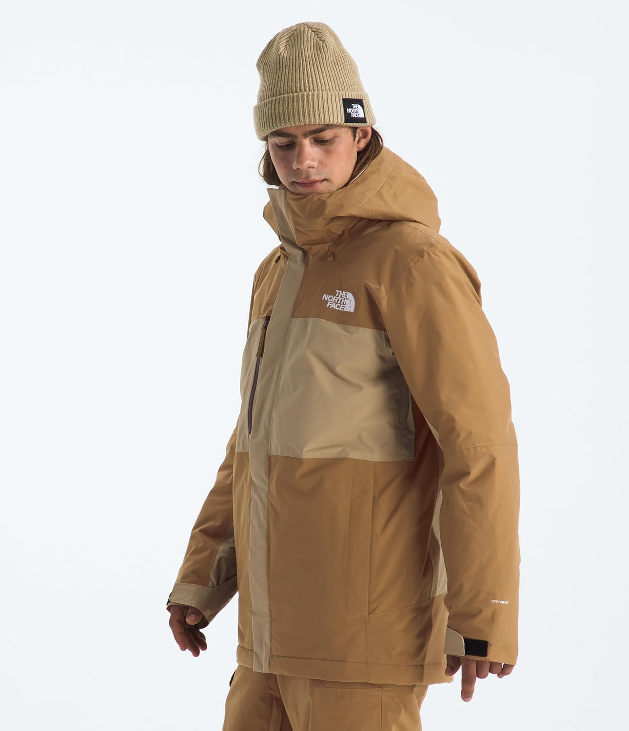 image:imageTHE NORTH FACE Mens Freedom Insulated Jacket Winter Coat With Water Repellent Finish Helmet Compatible Hood amp Zip PocketsUtility BrownKhaki Stone