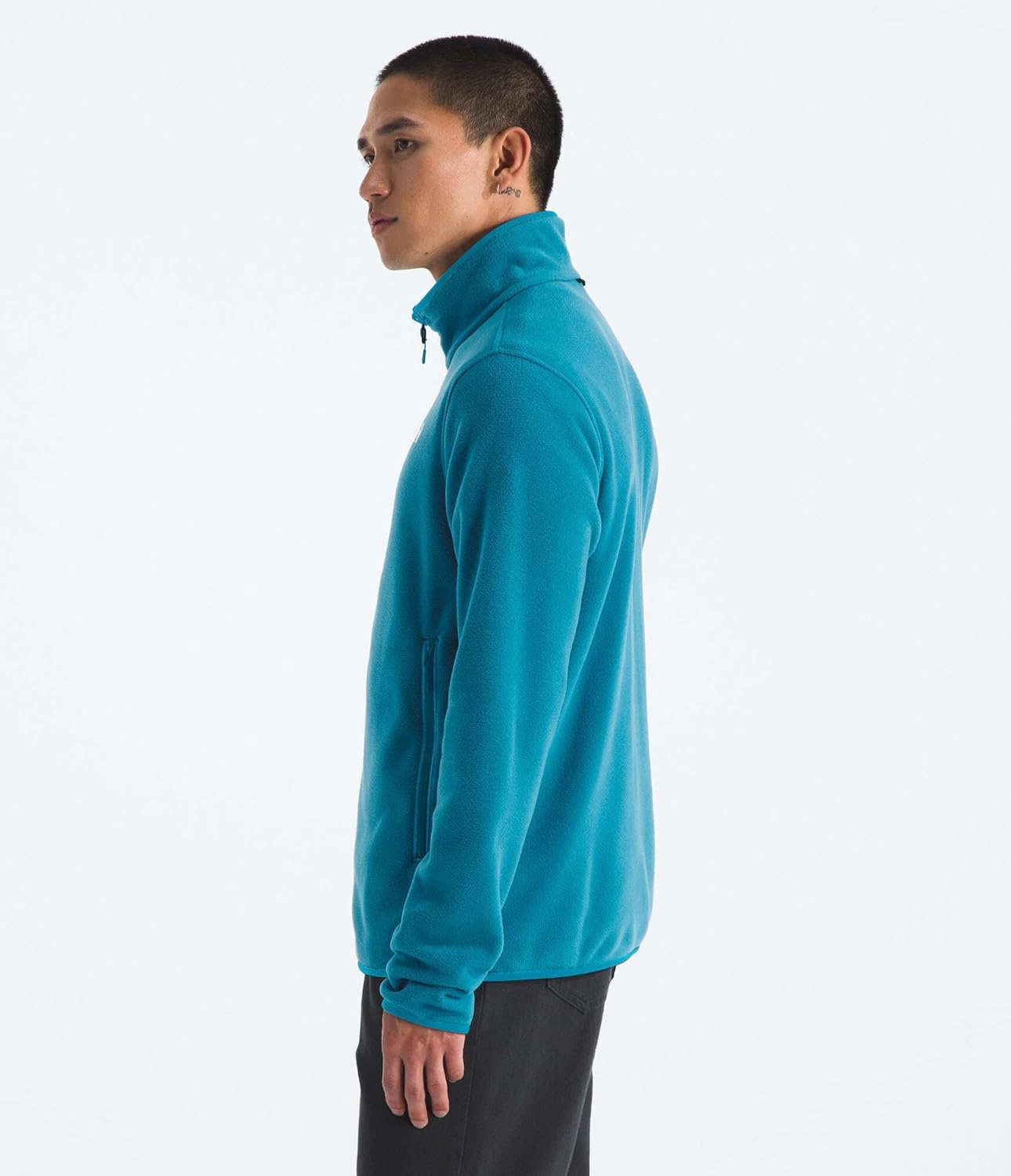 image:imageTHE NORTH FACE Mens Glacier Fleece Jacket Zippered Hand Pockets amp Stretch Binding on the Collar Cuffs amp HemDusk Blue
