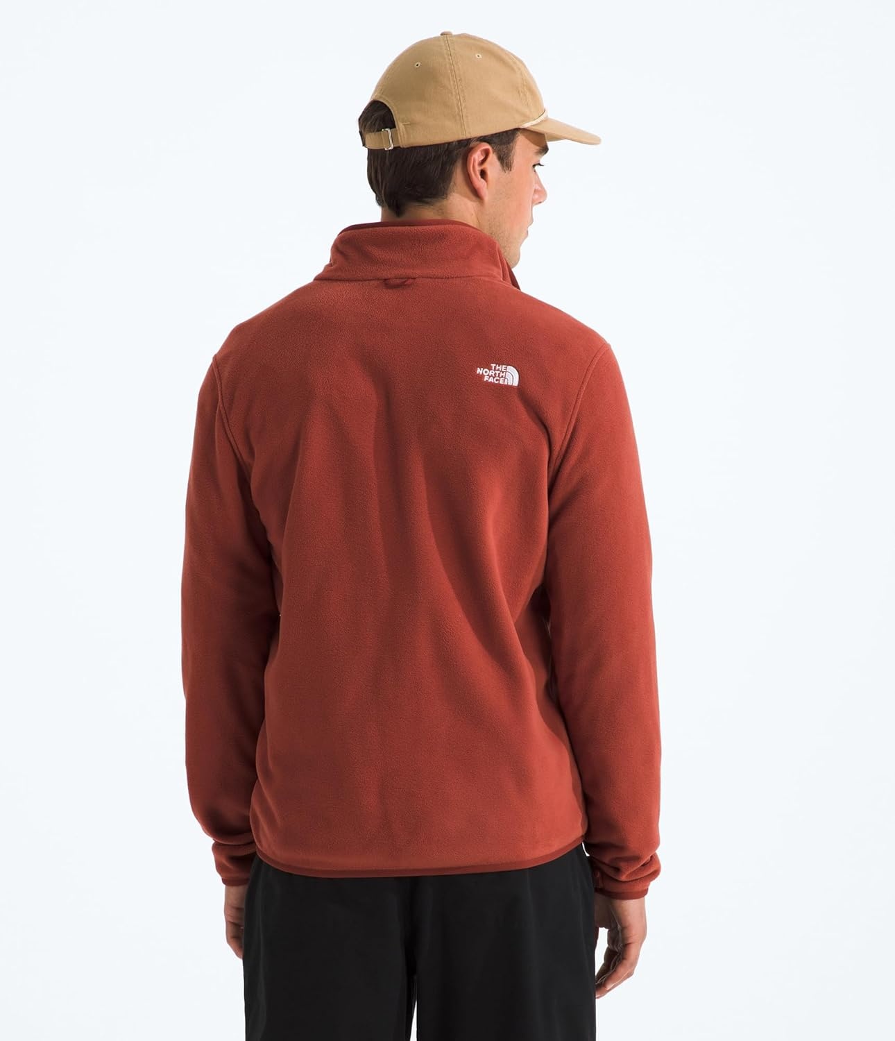 image:imageTHE NORTH FACE Mens Glacier Fleece Jacket Zippered Hand Pockets amp Stretch Binding on the Collar Cuffs amp HemIron Clay