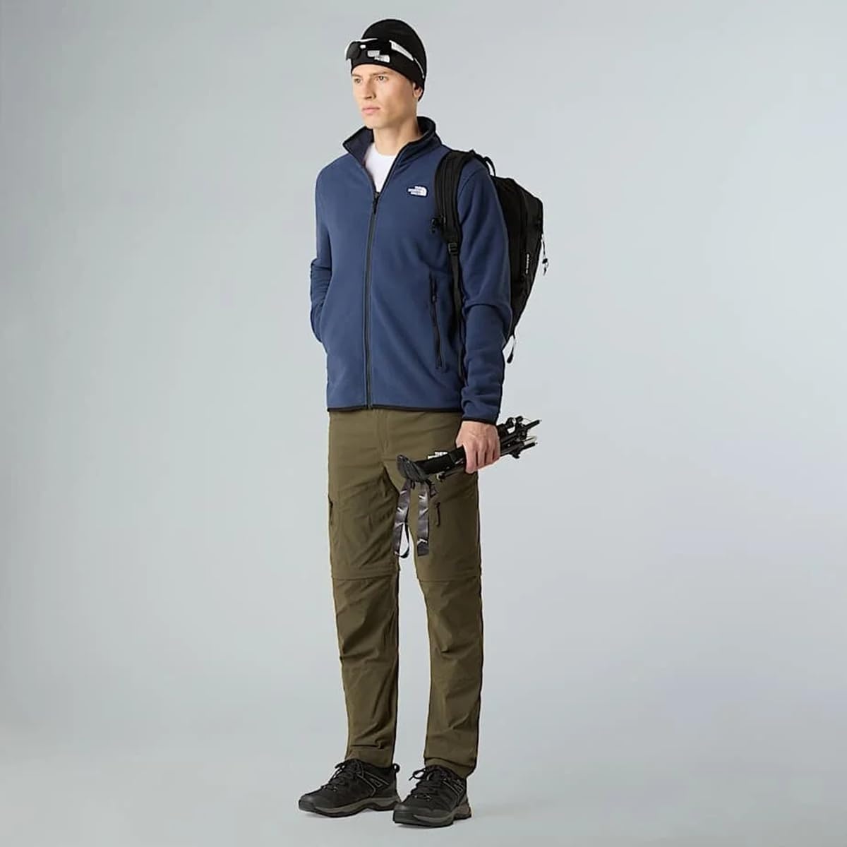image:imageTHE NORTH FACE Mens Glacier Fleece Jacket Zippered Hand Pockets amp Stretch Binding on the Collar Cuffs amp HemSummit Navy