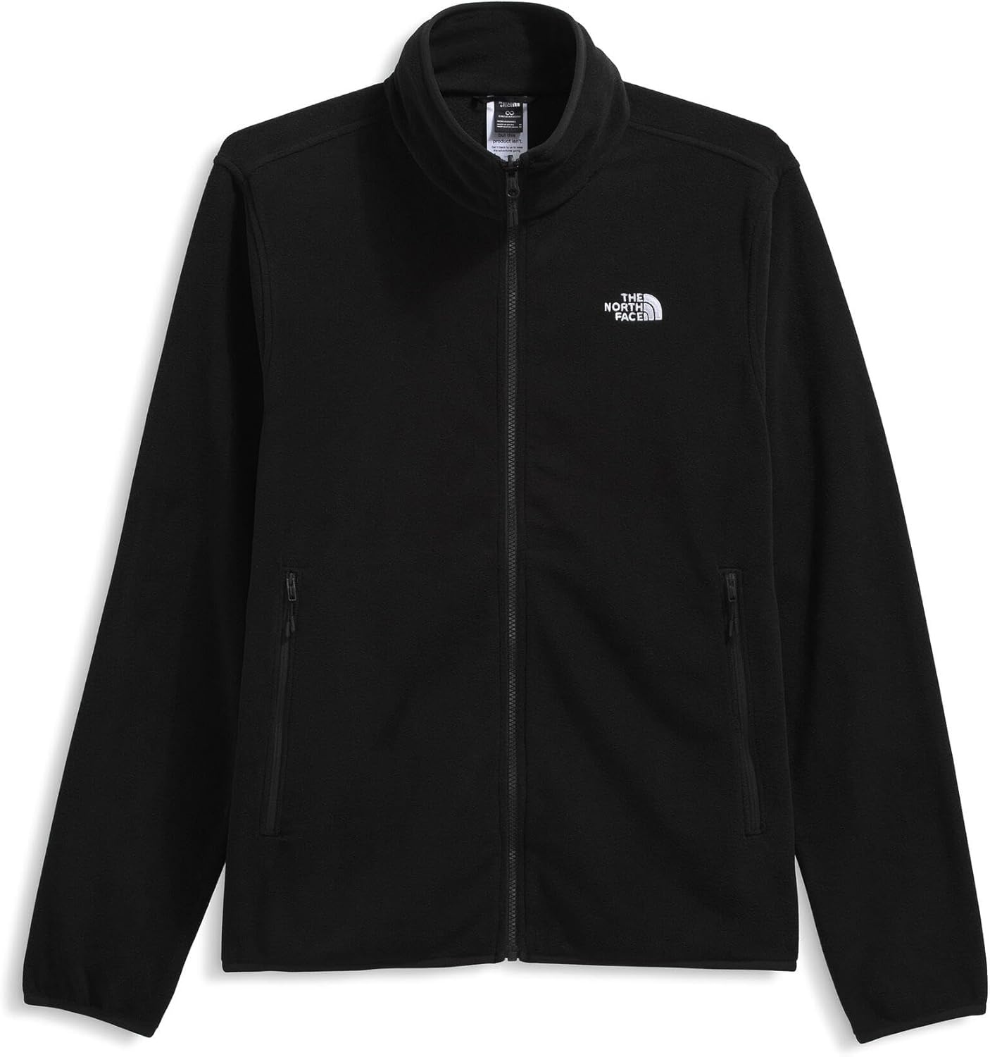 image:imageTHE NORTH FACE Mens Glacier Fleece Jacket Zippered Hand Pockets amp Stretch Binding on the Collar Cuffs amp HemTnf Black