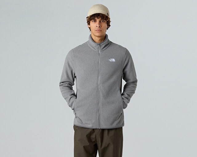 image:imageTHE NORTH FACE Mens Glacier Fleece Jacket Zippered Hand Pockets amp Stretch Binding on the Collar Cuffs amp HemTnf Mid Grey Heather