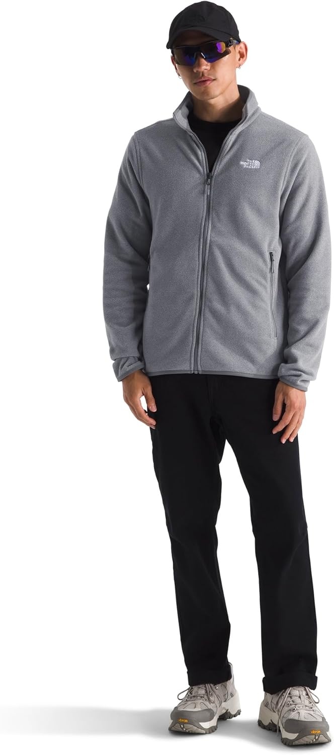 image:imageTHE NORTH FACE Mens Glacier Fleece Jacket Zippered Hand Pockets amp Stretch Binding on the Collar Cuffs amp HemTnf Mid Grey Heather