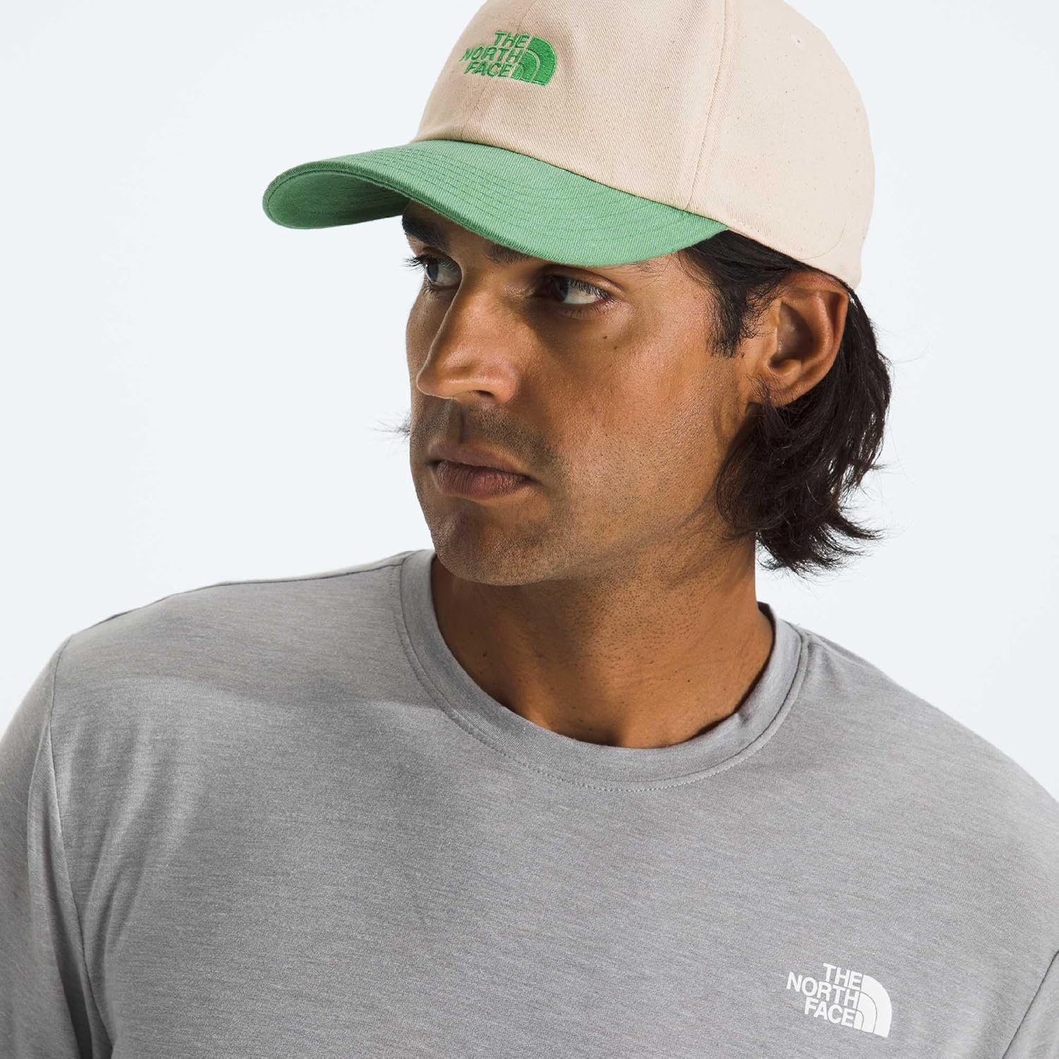 image:imageTHE NORTH FACE Roomy Norm Hat Classic Fit Ball Cap for Men amp Women Embroidered Logo Adjustable Strap amp Silver BuckleDimmed AlgaeWhite DuneRaw Undyed