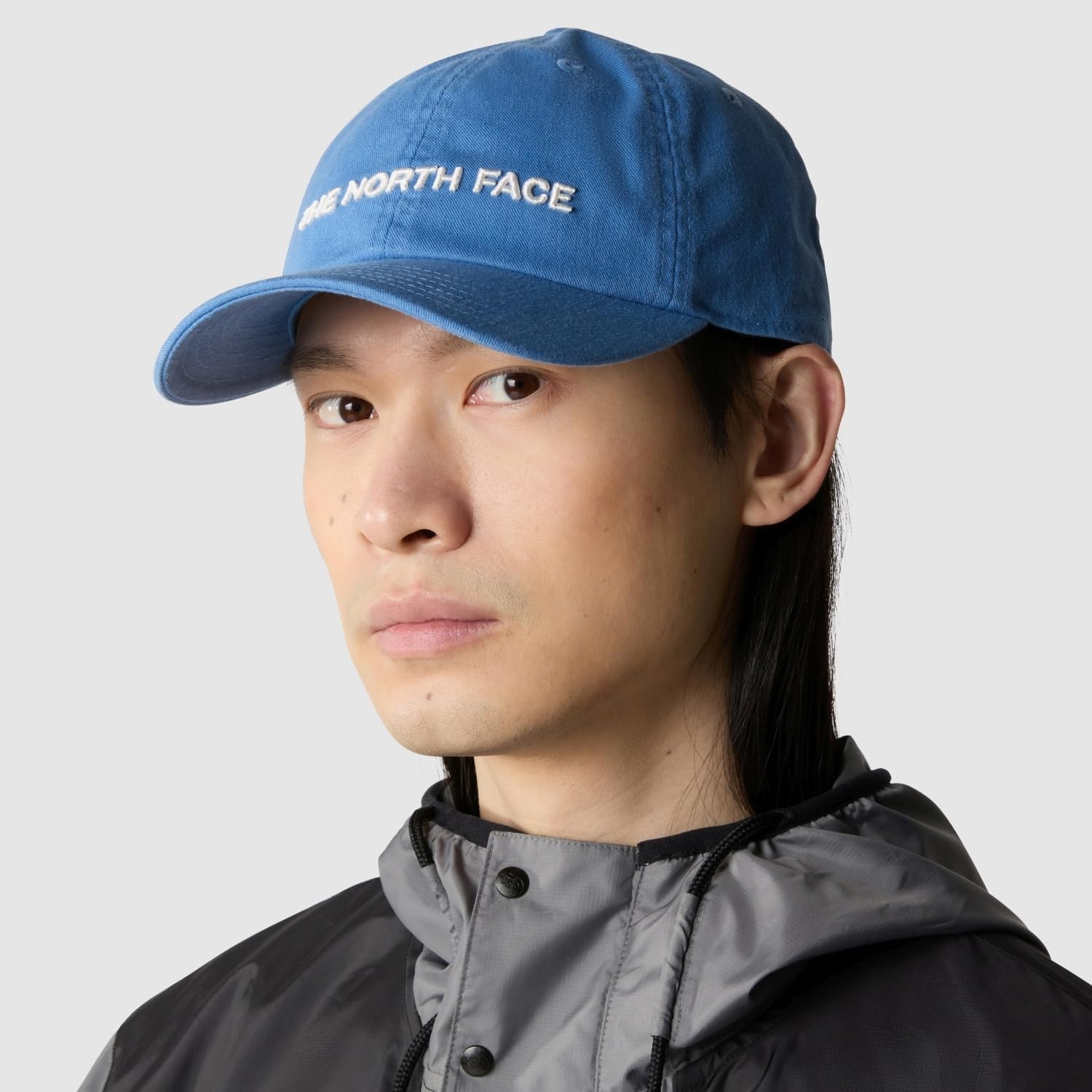 image:imageTHE NORTH FACE Roomy Norm Hat Classic Fit Ball Cap for Men amp Women Embroidered Logo Adjustable Strap amp Silver BuckleIndigo StoneWashedHorizontal Logo