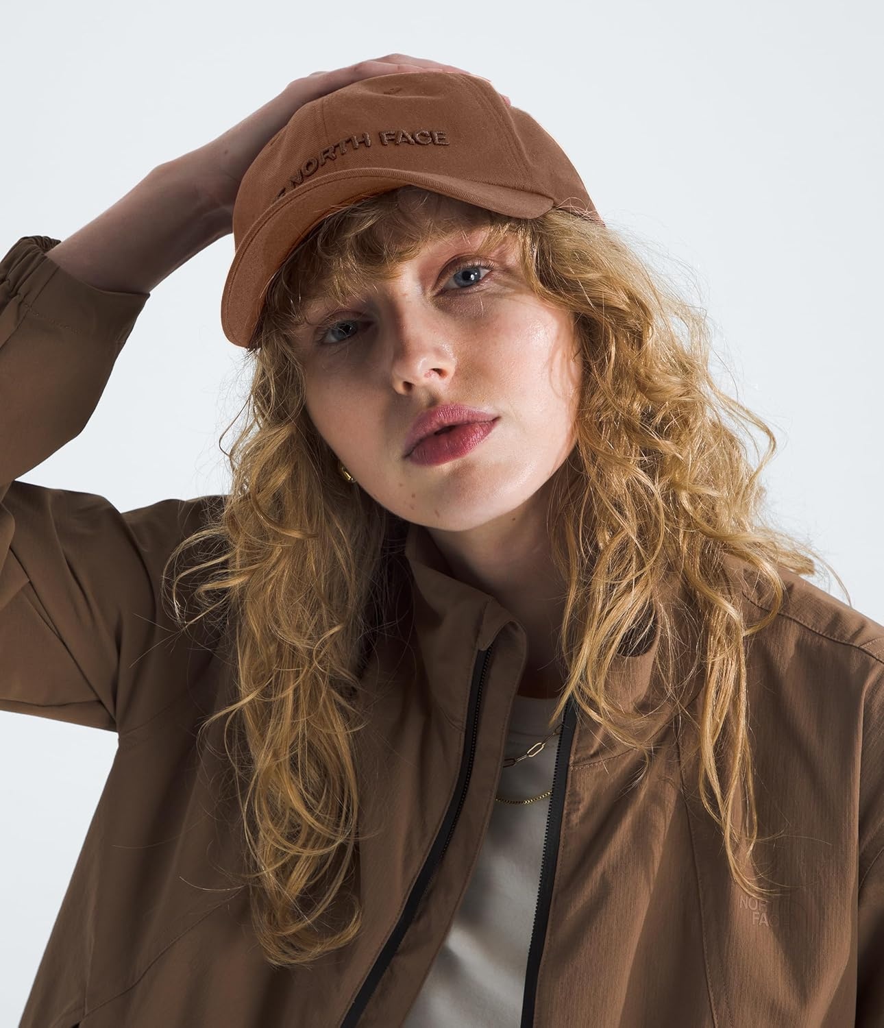 image:imageTHE NORTH FACE Roomy Norm Hat Classic Fit Ball Cap for Men amp Women Embroidered Logo Adjustable Strap amp Silver BuckleLatteEarth Brown