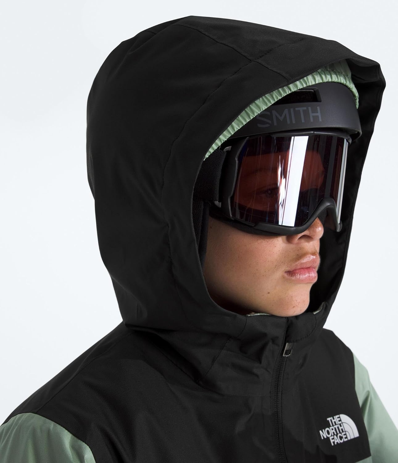 image:imageTHE NORTH FACE Teen Freedom Triclimate Jacket Heatseeker Insulation amp Water Repellent Helmet Compatible Hood Goggle WipeSlate Moss