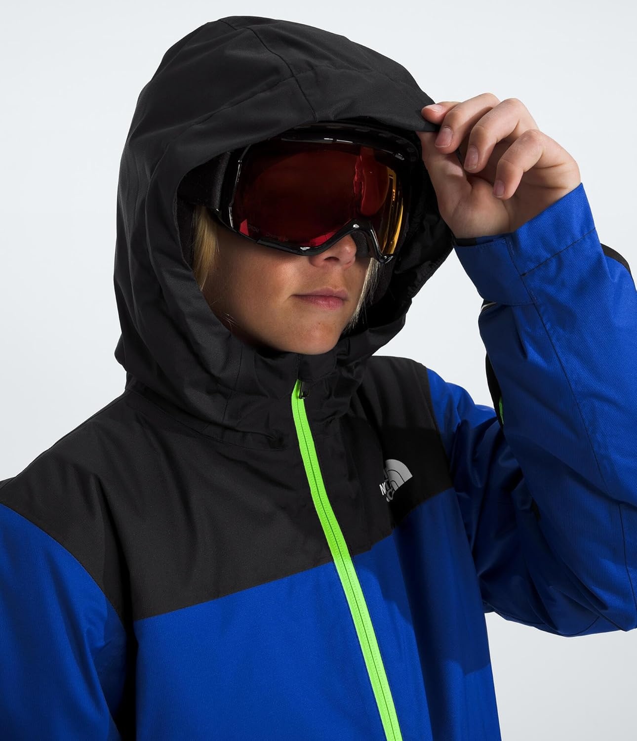 image:imageTHE NORTH FACE Teen Freedom Triclimate Jacket Heatseeker Insulation amp Water Repellent Helmet Compatible Hood Goggle WipeTnf Blue
