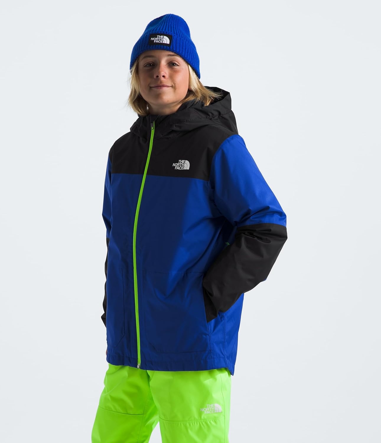 image:imageTHE NORTH FACE Teen Freedom Triclimate Jacket Heatseeker Insulation amp Water Repellent Helmet Compatible Hood Goggle WipeTnf Blue