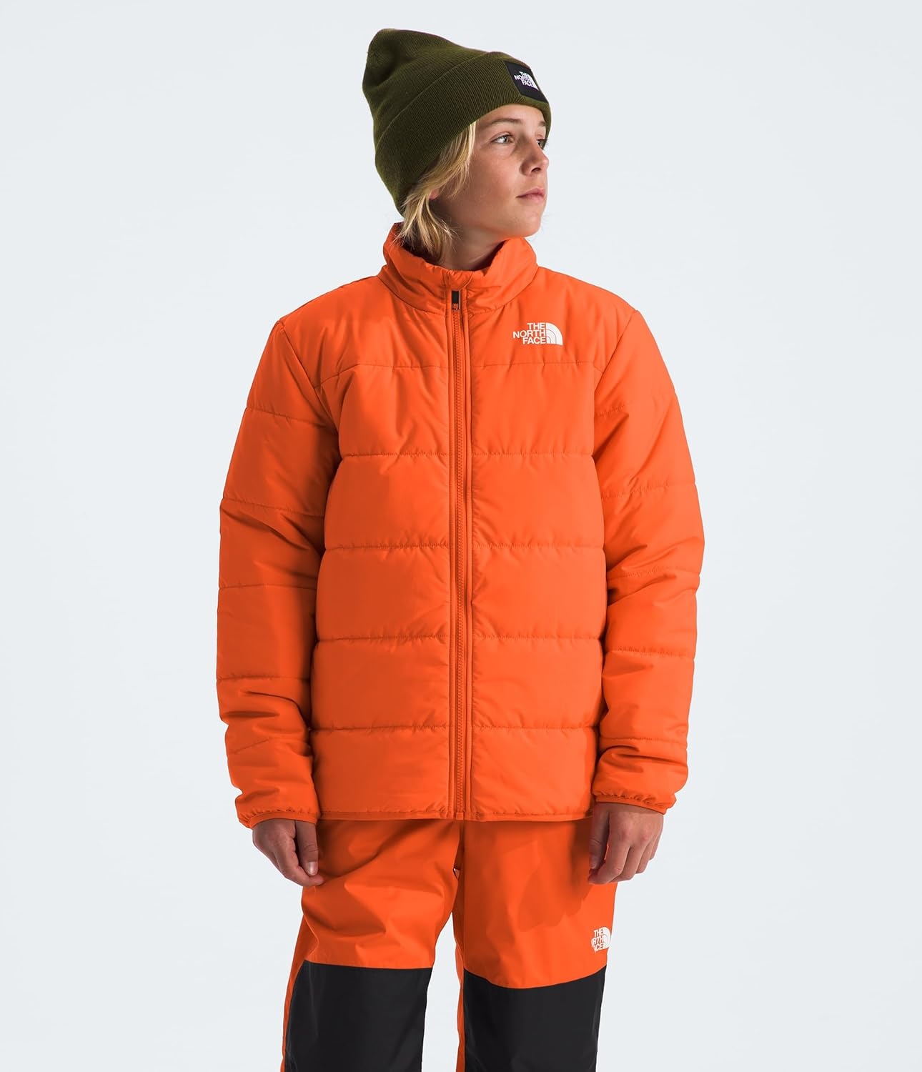 image:imageTHE NORTH FACE Teen Freedom Triclimate Jacket Heatseeker Insulation amp Water Repellent Helmet Compatible Hood Goggle WipeTnf Orange