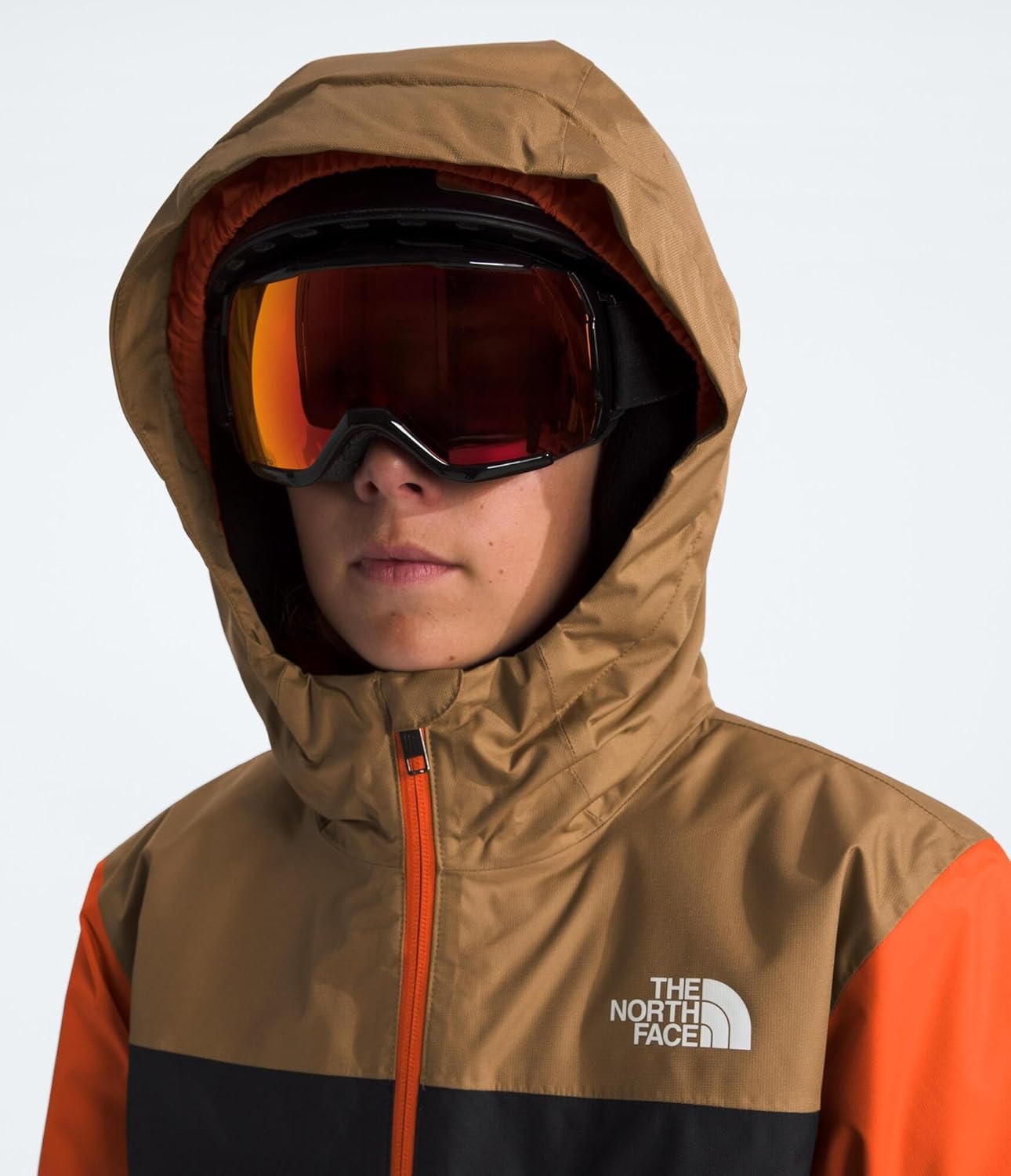 image:imageTHE NORTH FACE Teen Freedom Triclimate Jacket Heatseeker Insulation amp Water Repellent Helmet Compatible Hood Goggle WipeTnf Orange