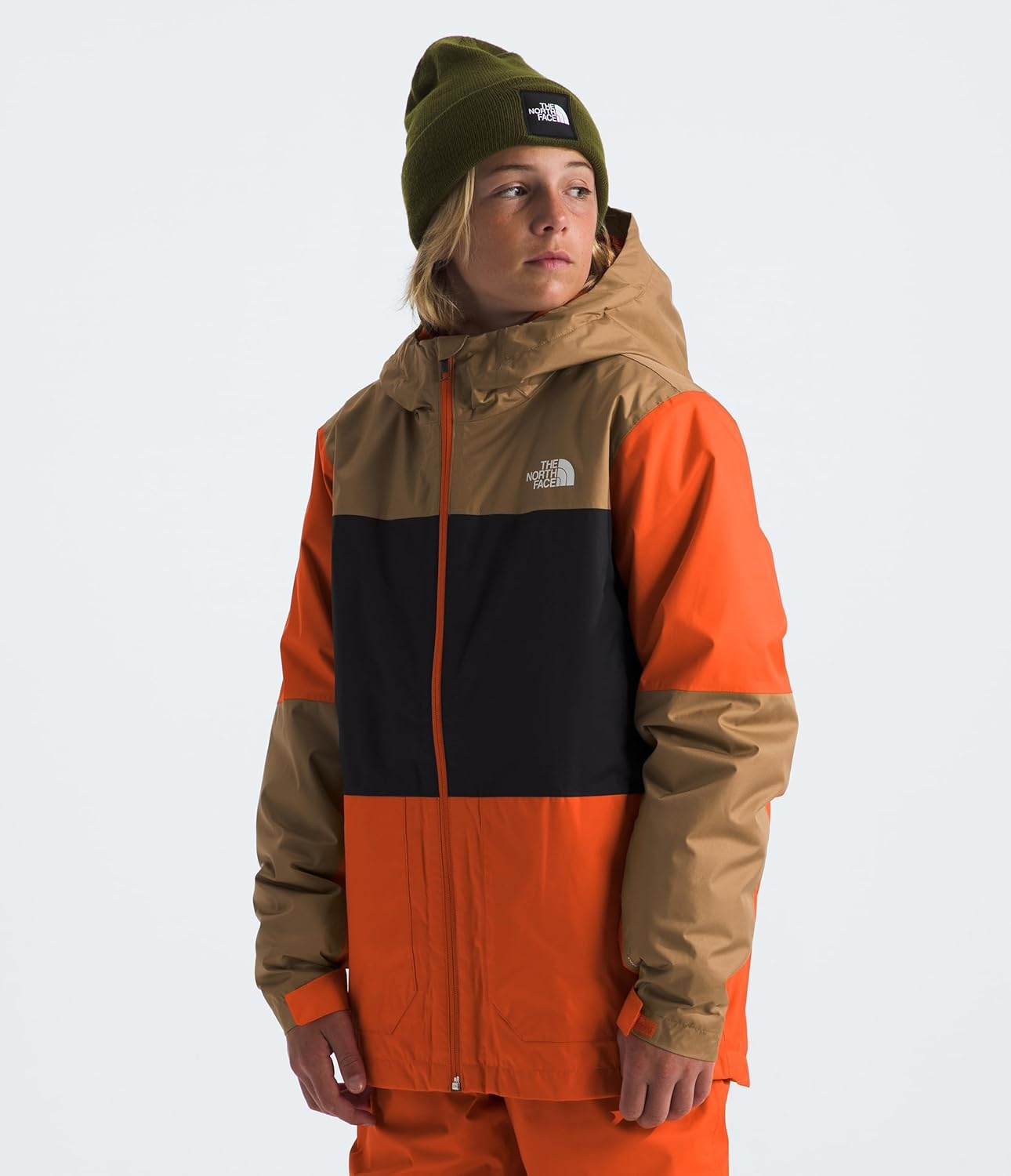 image:imageTHE NORTH FACE Teen Freedom Triclimate Jacket Heatseeker Insulation amp Water Repellent Helmet Compatible Hood Goggle WipeTnf Orange