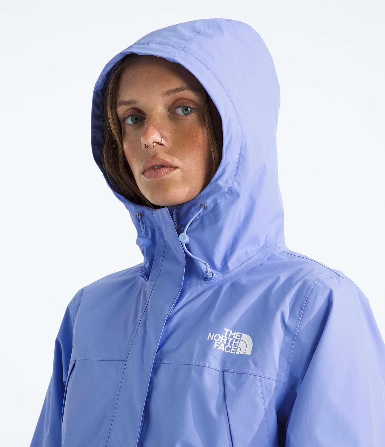 image:imageTHE NORTH FACE Womens Antora Rain Parka Breathable Waterproof Jacket Seam Sealed Adjustable Hood amp Zip Hand PocketsPeriwinkle Glow