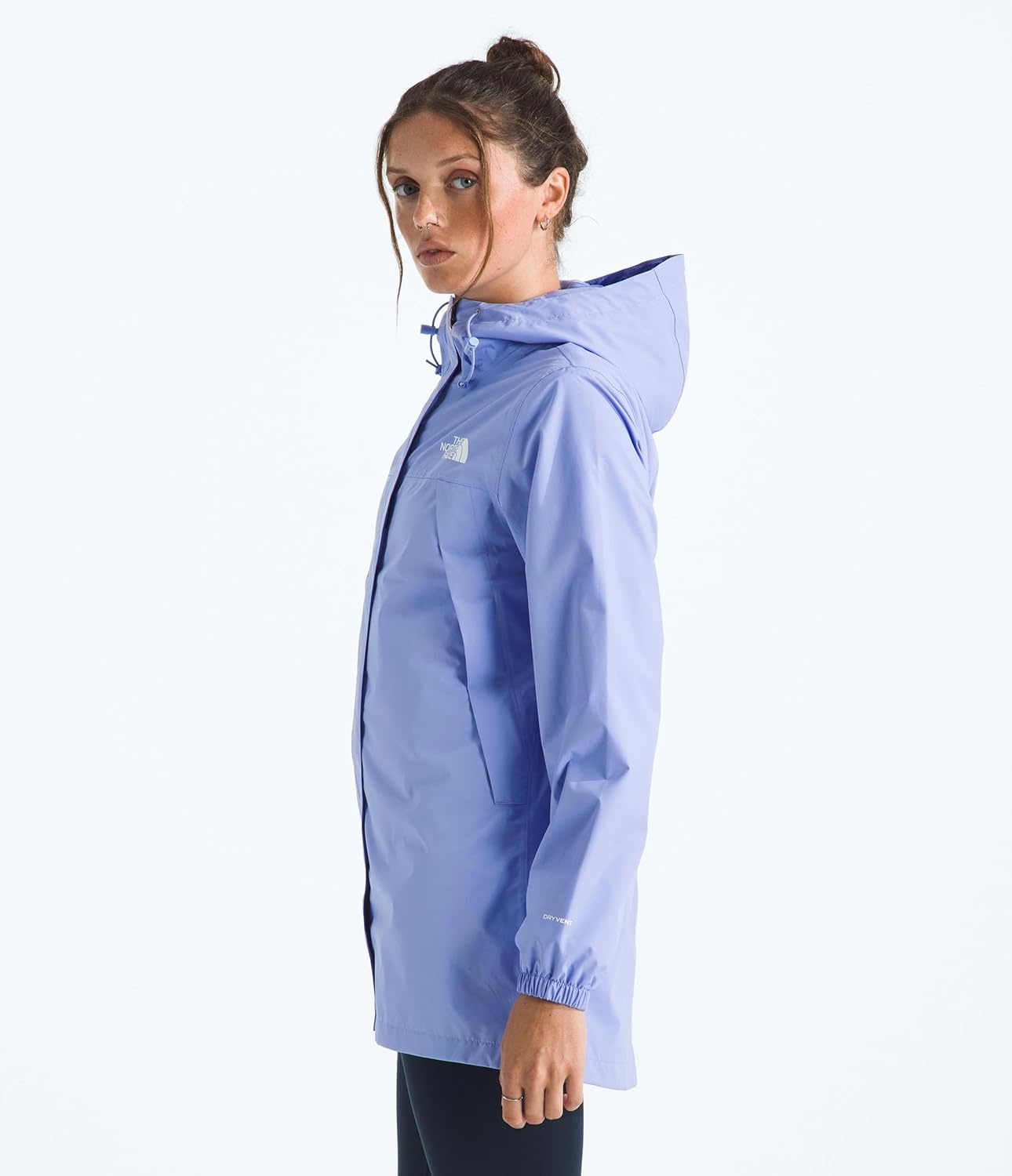 image:imageTHE NORTH FACE Womens Antora Rain Parka Breathable Waterproof Jacket Seam Sealed Adjustable Hood amp Zip Hand PocketsPeriwinkle Glow