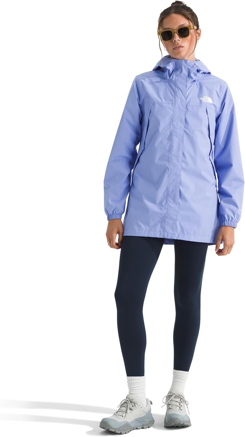 image:imageTHE NORTH FACE Womens Antora Rain Parka Breathable Waterproof Jacket Seam Sealed Adjustable Hood amp Zip Hand PocketsPeriwinkle Glow