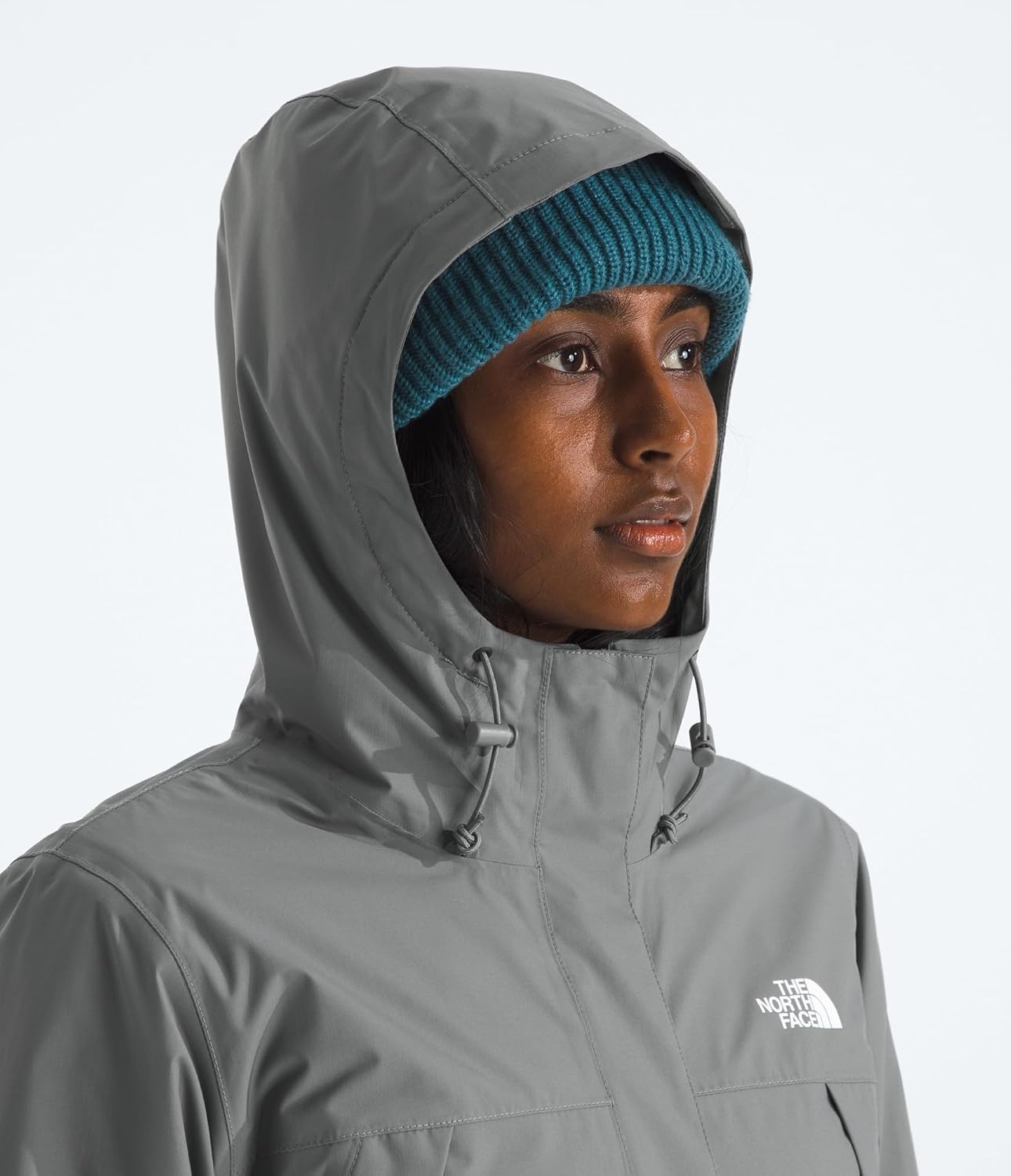 image:imageTHE NORTH FACE Womens Antora Triclimate Jacket Waterproof Shell Warm Inner Fleece Layer Adjustable Hood With DrawcordSmoked Pearl