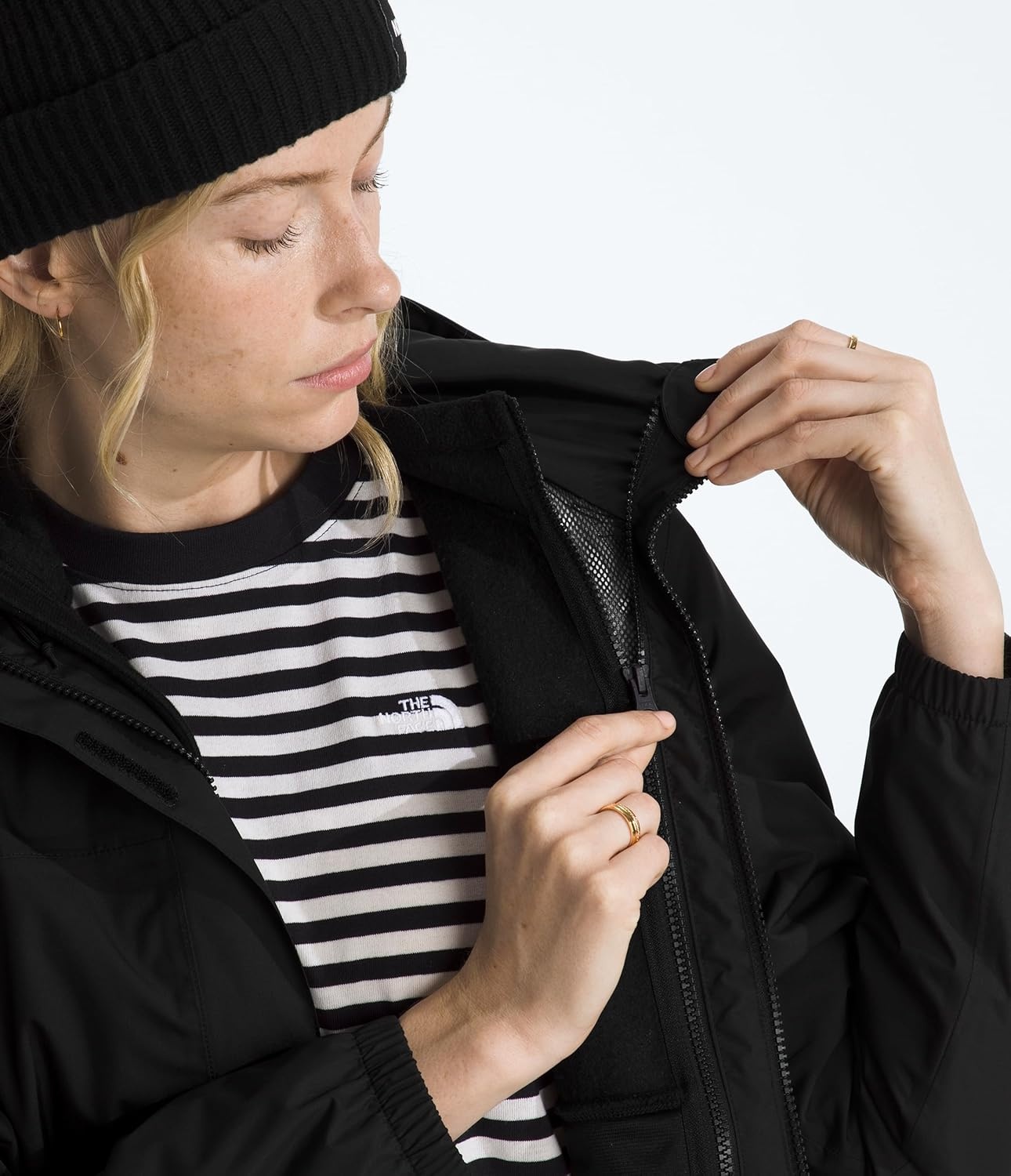 image:imageTHE NORTH FACE Womens Antora Triclimate Jacket Waterproof Shell Warm Inner Fleece Layer Adjustable Hood With DrawcordTnf Black