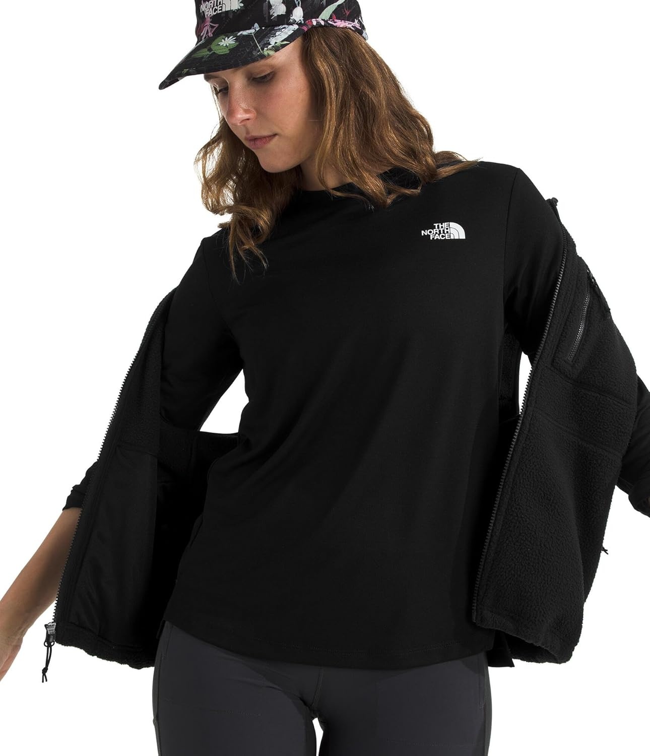 image:imageTHE NORTH FACE Womens Flex Longsleeve Regular Tee Lightweight Athletic Shirt With Moisture Wicking Flashdry TechnologyTnf Black