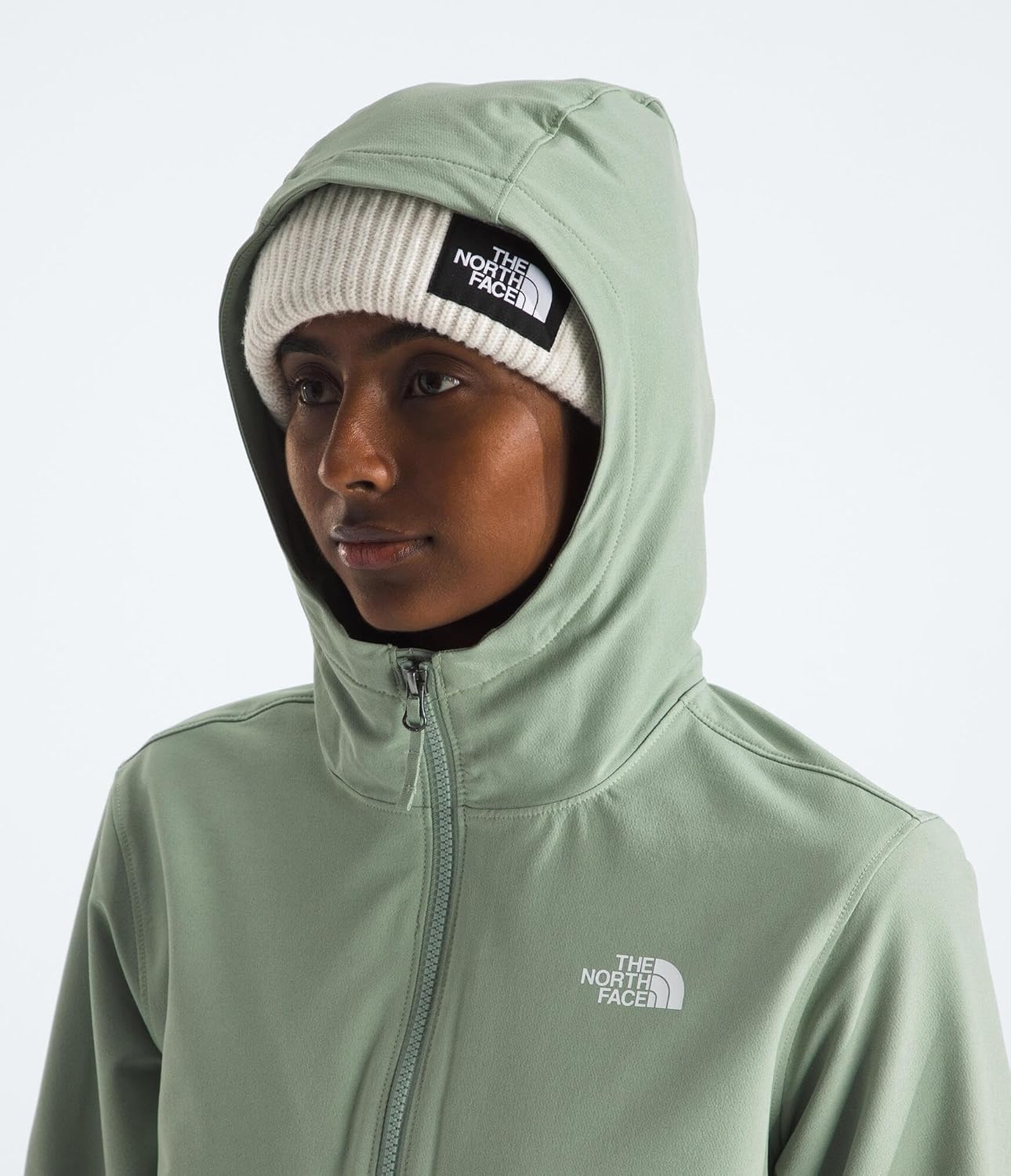 image:imageTHE NORTH FACE Womens Shelbe Raschel Fleece Hooded Jacket Standard amp Plus Size Fleece Lining Wind amp Water ResistantSlate Moss