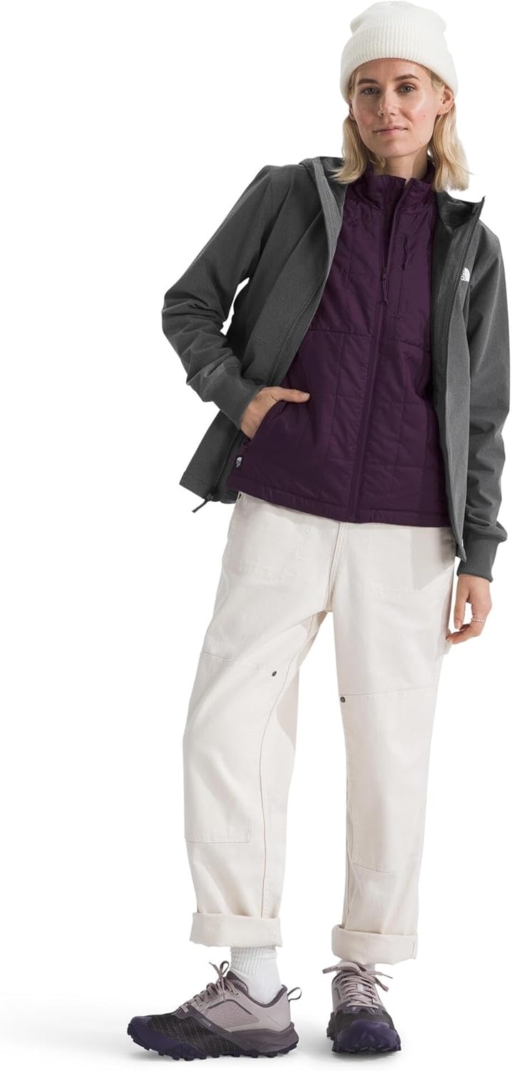 image:imageTHE NORTH FACE Womens Shelbe Raschel Fleece Hooded Jacket Standard amp Plus Size Fleece Lining Wind amp Water ResistantSmoked Pearl Heather