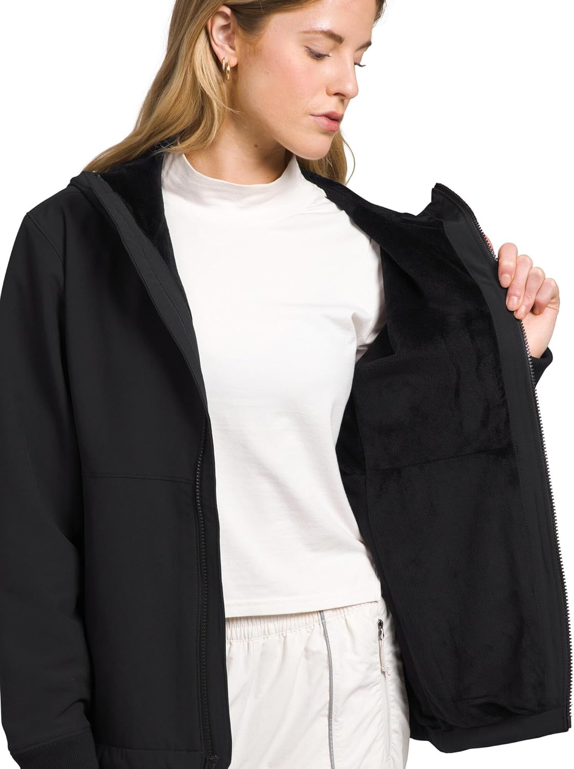 image:imageTHE NORTH FACE Womens Shelbe Raschel Fleece Hooded Jacket Standard amp Plus Size Fleece Lining Wind amp Water ResistantTnf Blacknpf
