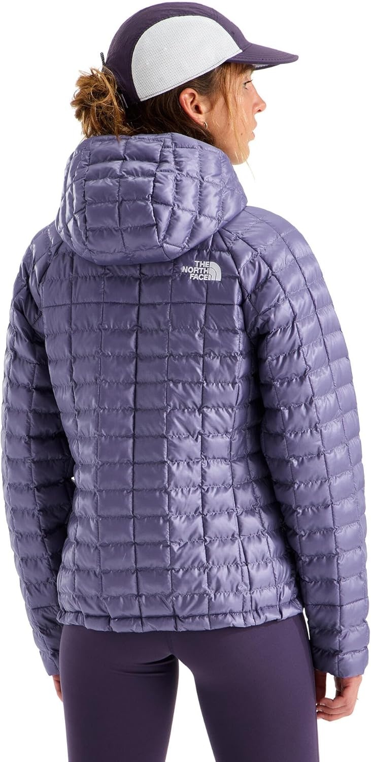 image:imageTHE NORTH FACE Womens Thermoball Hooded Jacket High Loft Insulation Wind amp Water Resistant Adjustable Hood amp Zip PocketsGrounded Plum