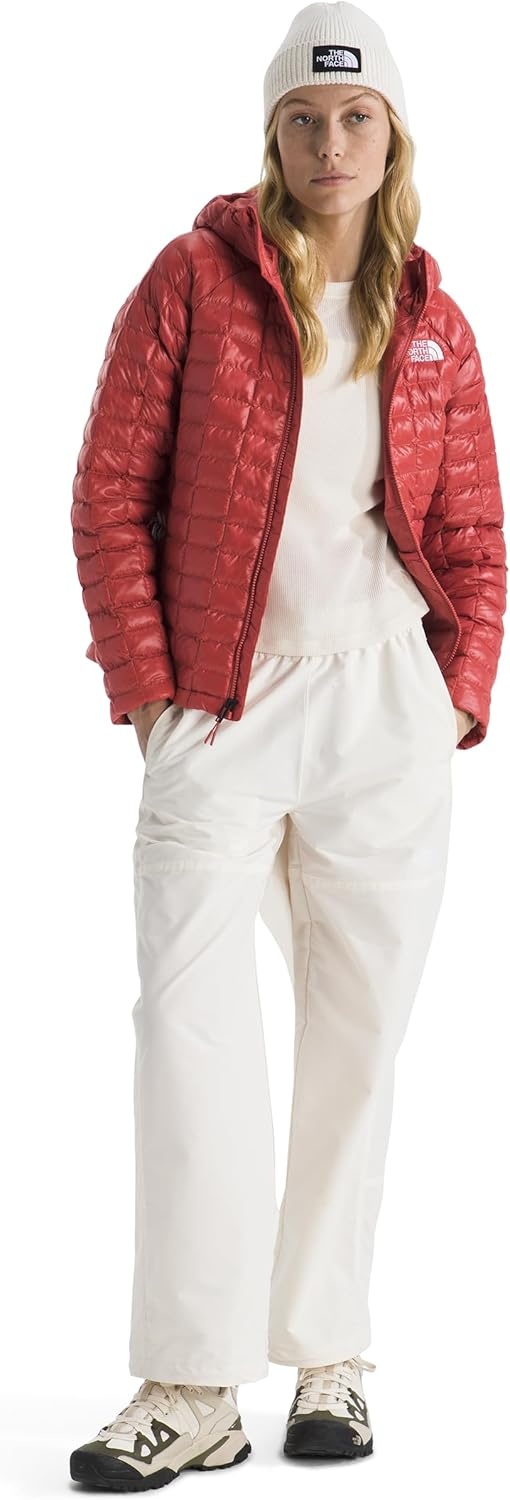 image:imageTHE NORTH FACE Womens Thermoball Hooded Jacket High Loft Insulation Wind amp Water Resistant Adjustable Hood amp Zip PocketsMars Dust