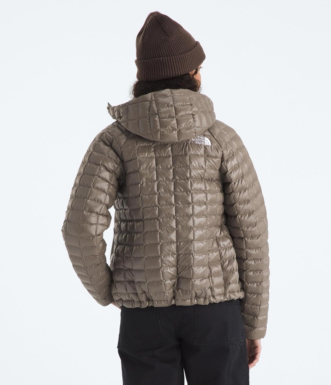 image:imageTHE NORTH FACE Womens Thermoball Hooded Jacket High Loft Insulation Wind amp Water Resistant Adjustable Hood amp Zip PocketsMocha Brown