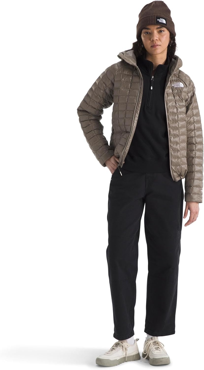 image:imageTHE NORTH FACE Womens Thermoball Hooded Jacket High Loft Insulation Wind amp Water Resistant Adjustable Hood amp Zip PocketsMocha Brown