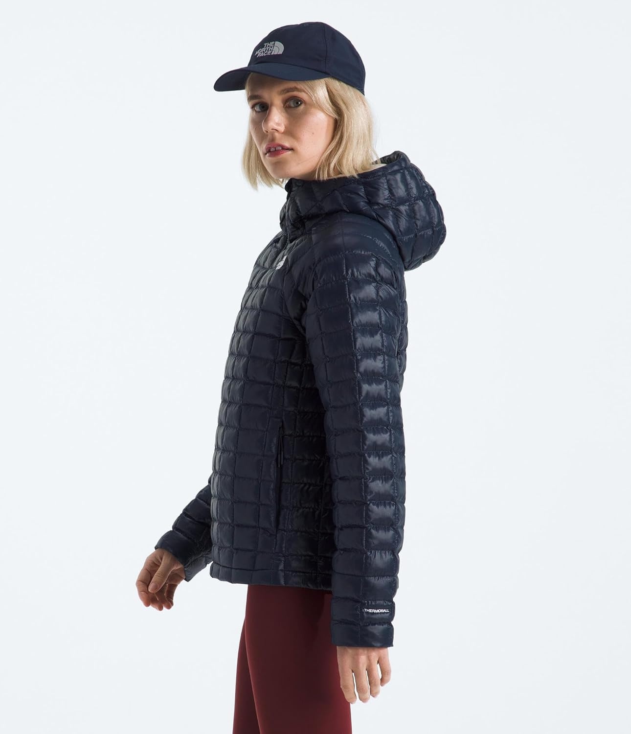image:imageTHE NORTH FACE Womens Thermoball Hooded Jacket High Loft Insulation Wind amp Water Resistant Adjustable Hood amp Zip PocketsSummit Navy