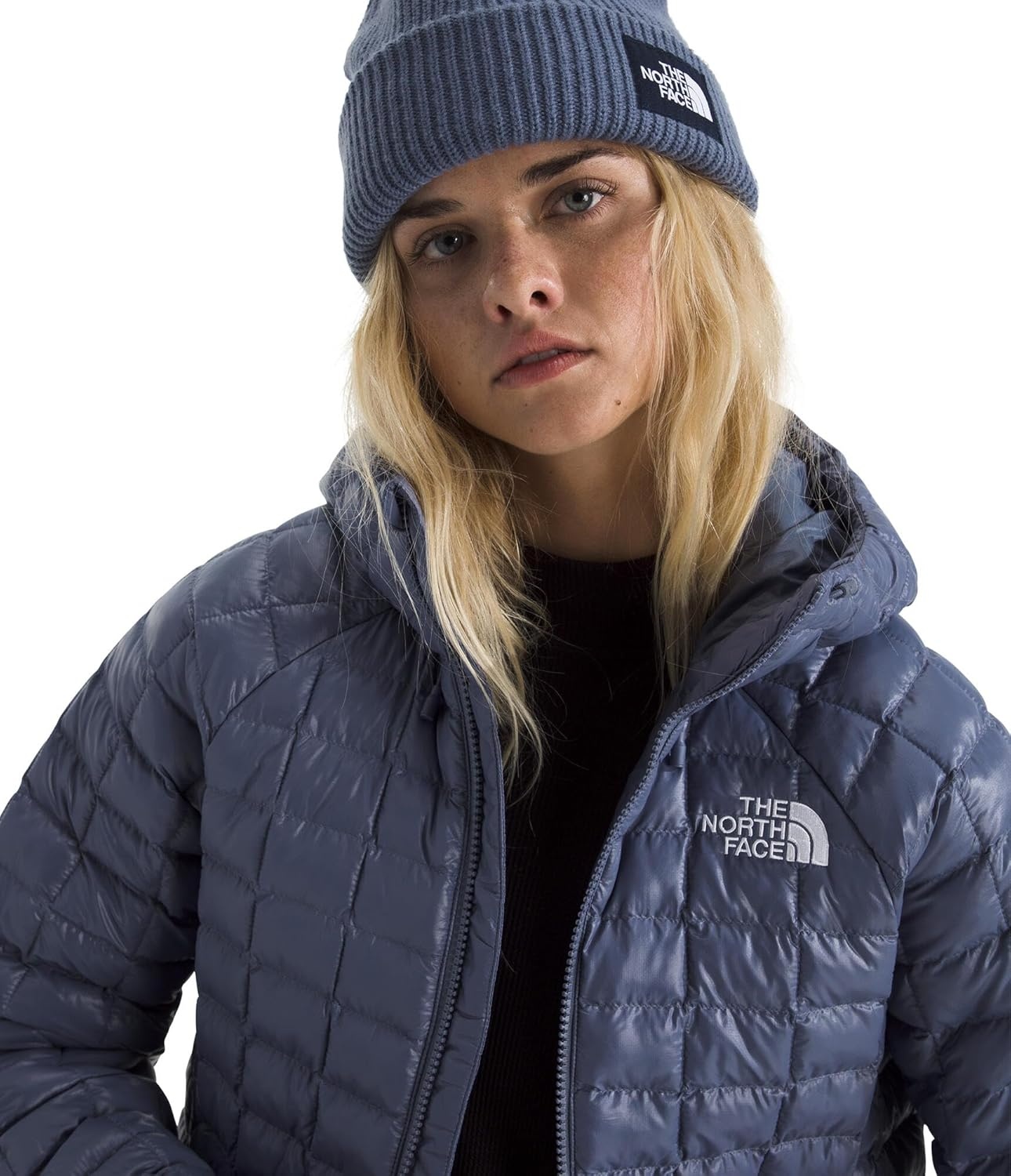 image:imageTHE NORTH FACE Womens Thermoball Hooded Jacket High Loft Insulation Wind amp Water Resistant Adjustable Hood amp Zip PocketsTwilight Galaxy