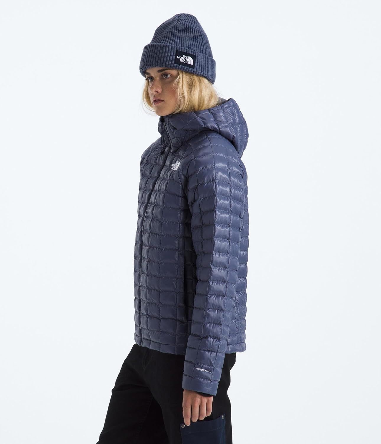image:imageTHE NORTH FACE Womens Thermoball Hooded Jacket High Loft Insulation Wind amp Water Resistant Adjustable Hood amp Zip PocketsTwilight Galaxy