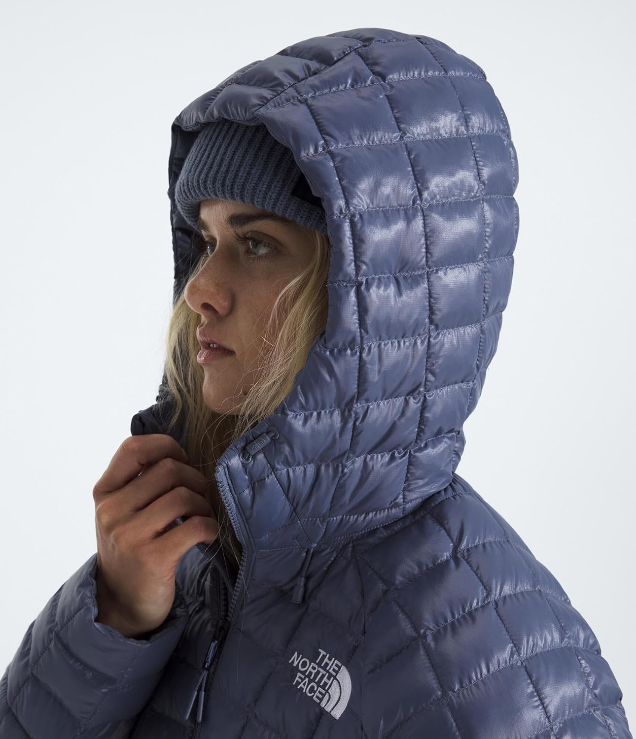 image:imageTHE NORTH FACE Womens Thermoball Hooded Jacket High Loft Insulation Wind amp Water Resistant Adjustable Hood amp Zip PocketsTwilight Galaxy