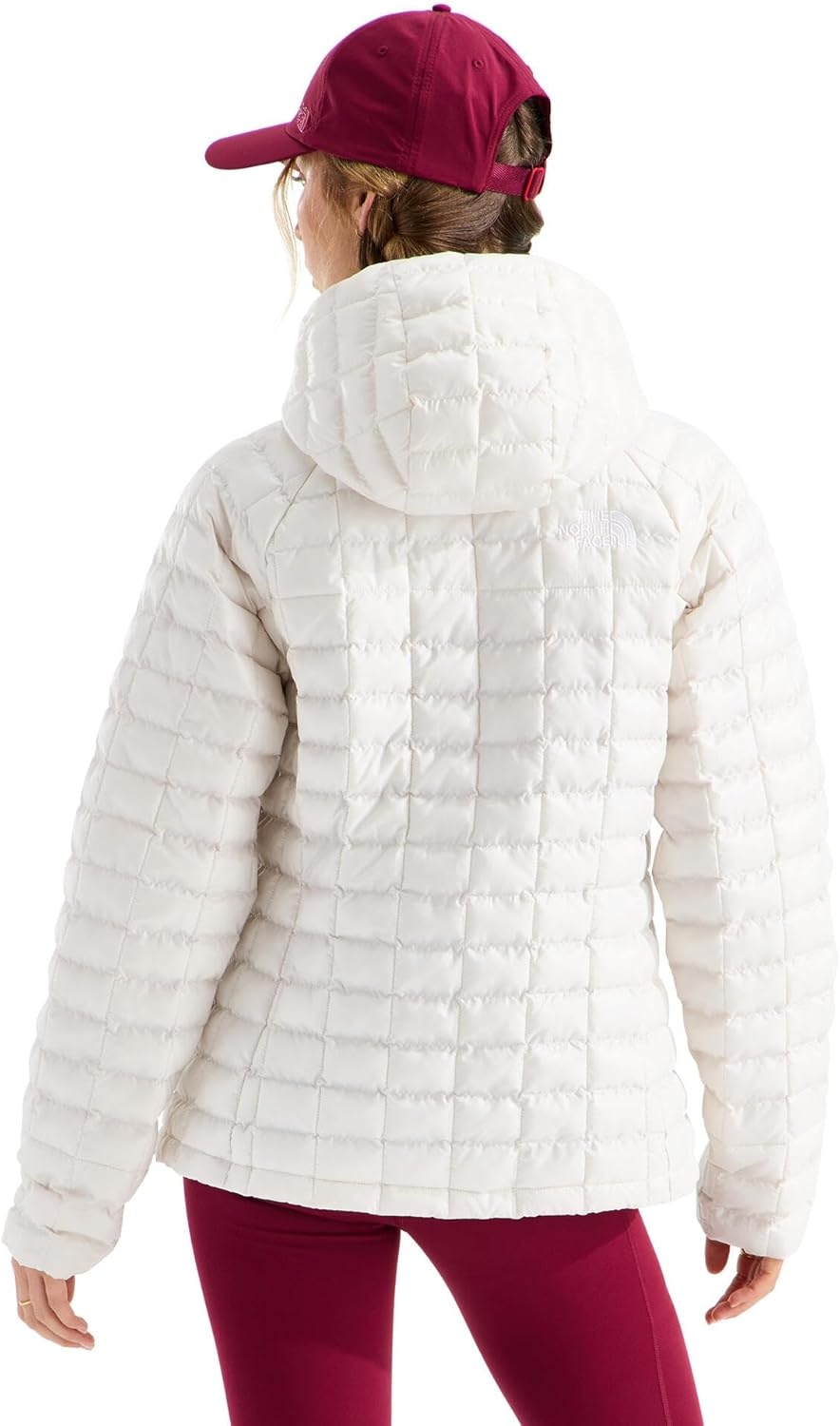 image:imageTHE NORTH FACE Womens Thermoball Hooded Jacket High Loft Insulation Wind amp Water Resistant Adjustable Hood amp Zip PocketsWhite DuneWhite Dune