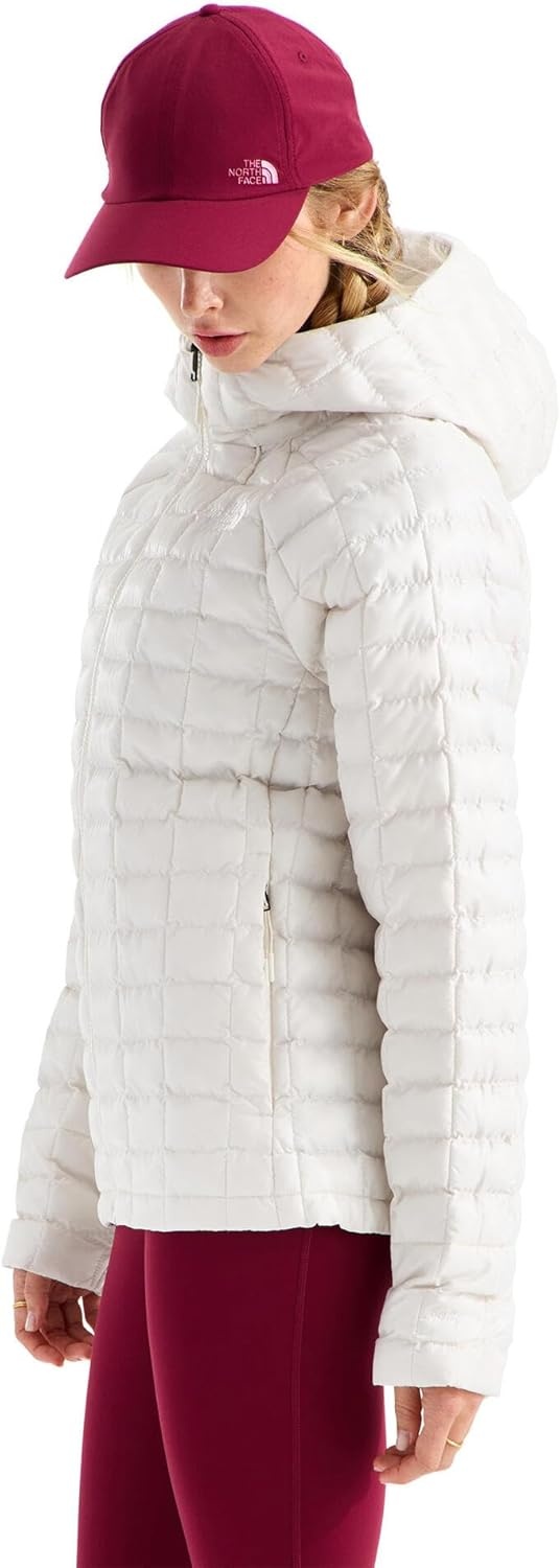image:imageTHE NORTH FACE Womens Thermoball Hooded Jacket High Loft Insulation Wind amp Water Resistant Adjustable Hood amp Zip PocketsWhite DuneWhite Dune