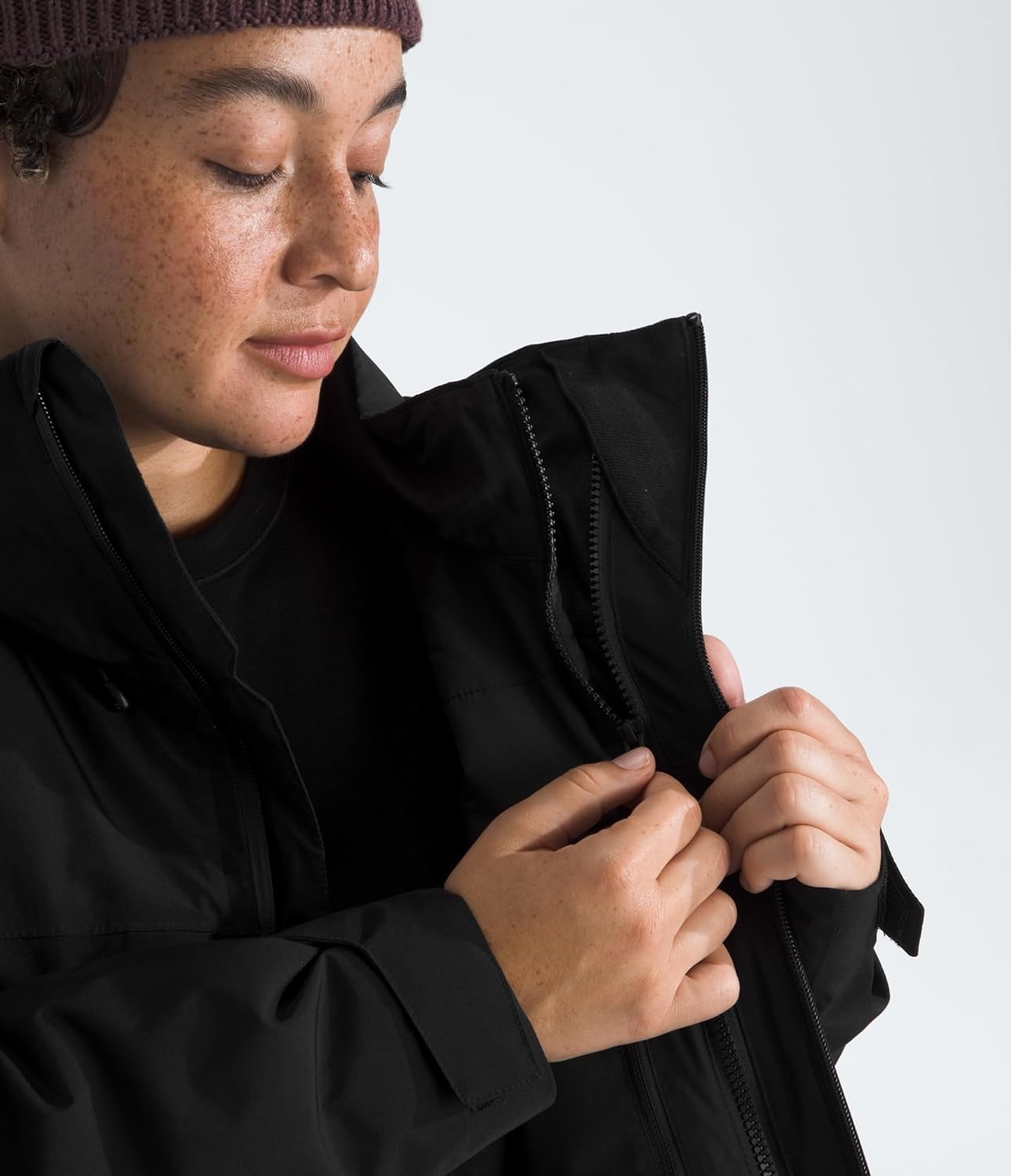 image:imageTHE NORTH FACE Womens Thermoball Snow Triclimate Jacket Standard amp Plus Size Insulated amp Waterproof Helmet CompatibleTnf Black