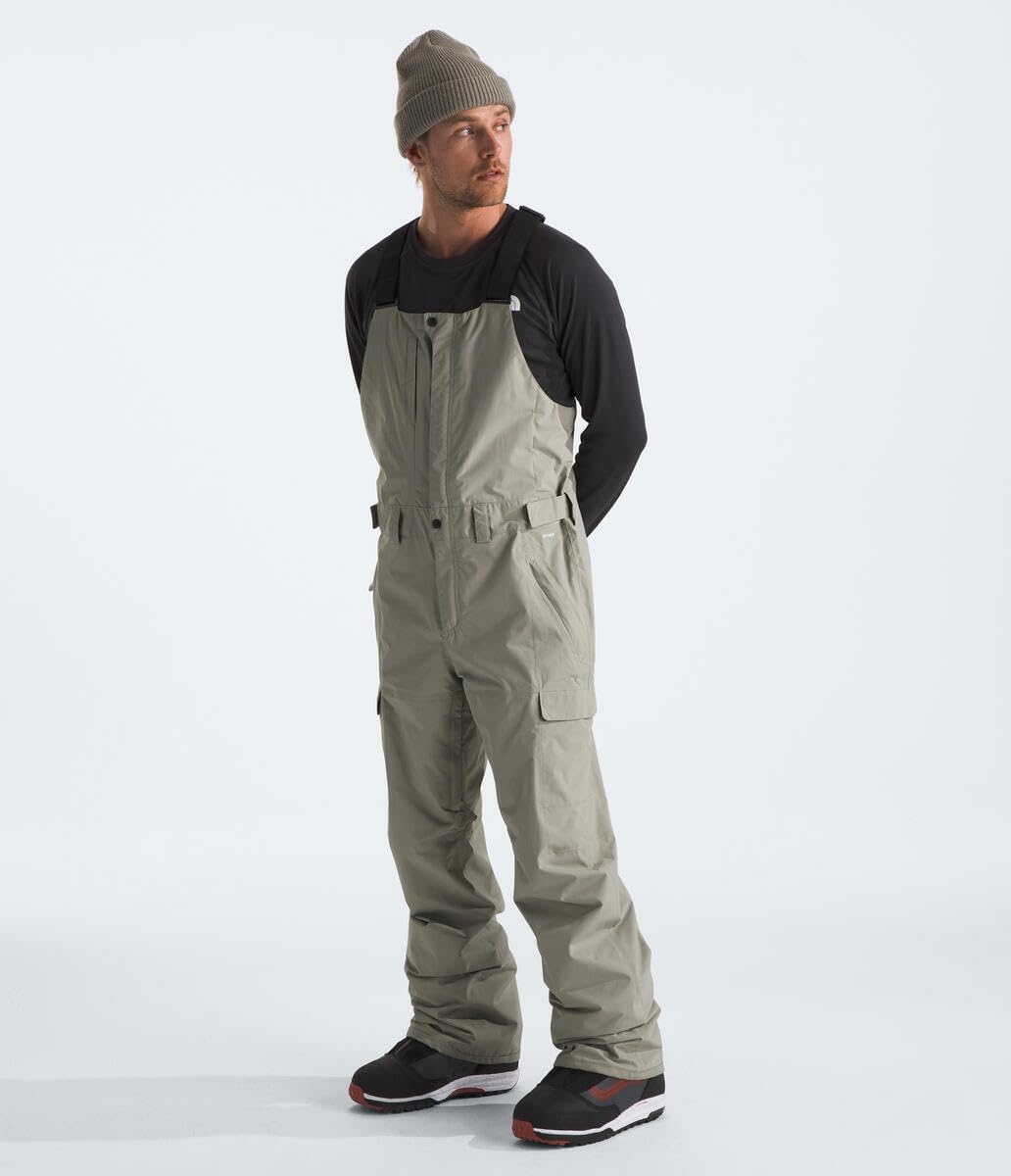 image:imageTHE NORTH FACE mens Freedom Ski and Snow Bib Waterproof Builtin Gaiter Mesh Lined BreathabilityClay Grey